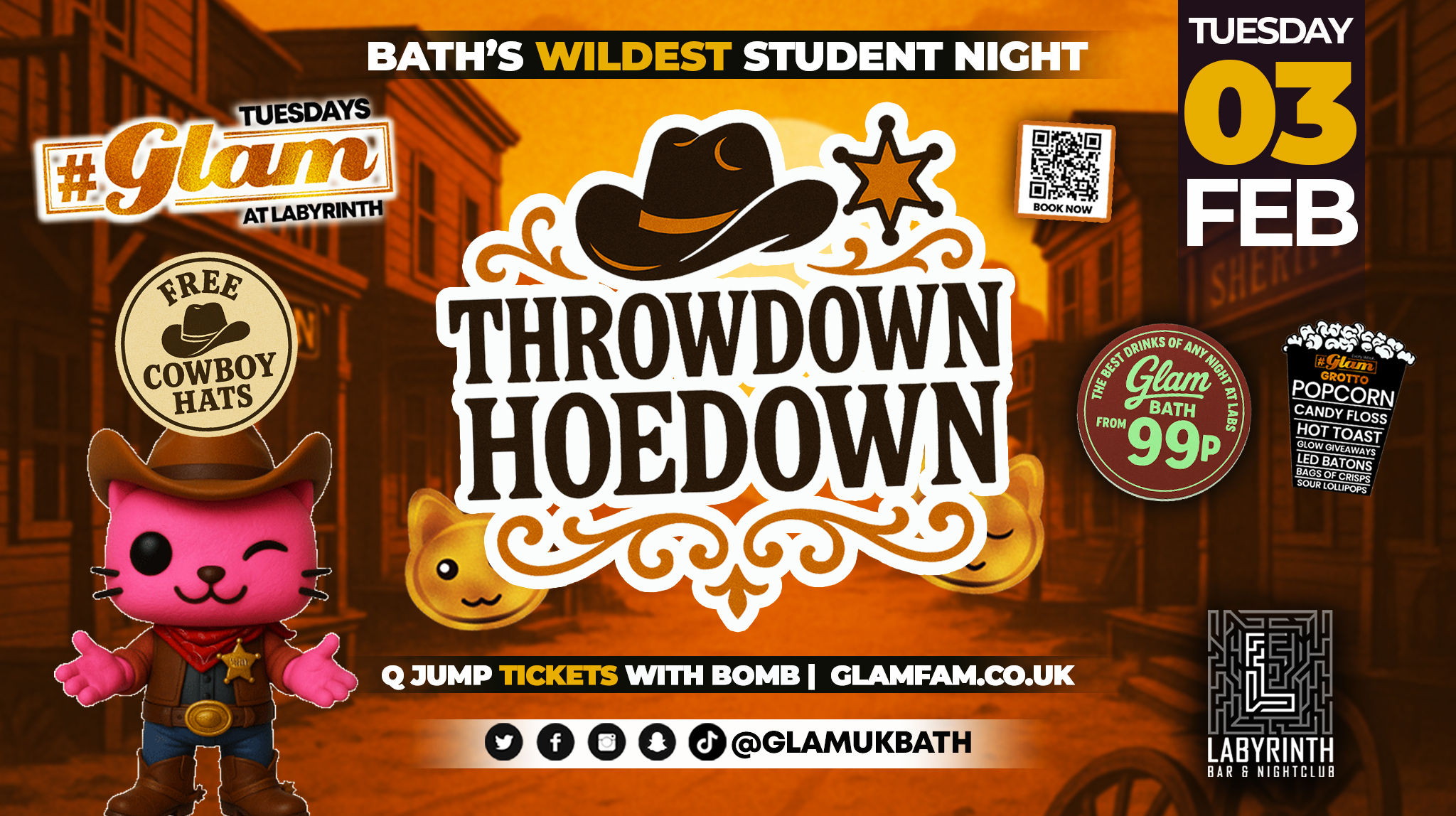 Glam – 🤠 REFRESHERS HOEDOWN THROWDOWN!! 🤠 Bath’s Wildest Student Night!! | Tickets and Drinks from 99p!‼️Every Tuesday at Labyrinth 😻