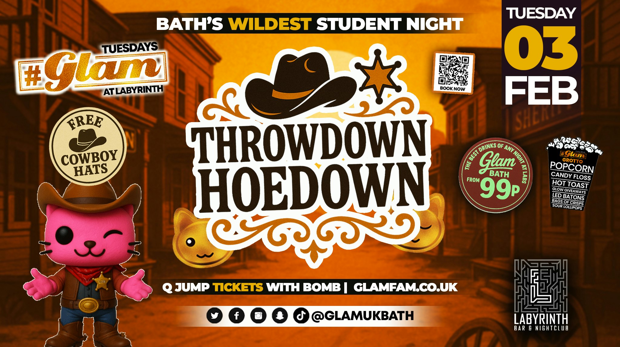 Glam – 🤠 HOEDOWN THROWDOWN!! 🤠 Bath’s Wildest Student Night!! | Tickets and Drinks from 99p!‼️Every Tuesday at Labyrinth 😻