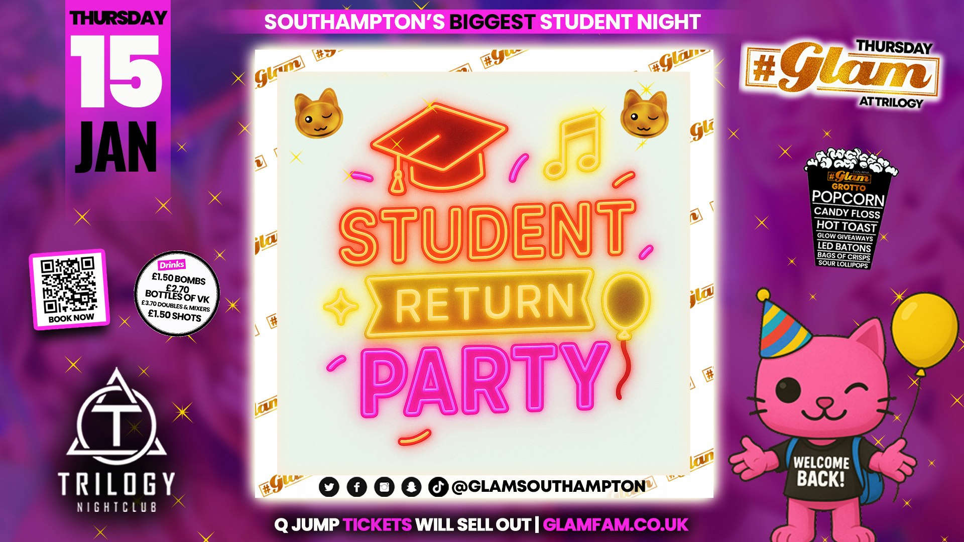 Glam Thursdays | ‼️Student Return Party‼️ Southampton’s Best Student Night 😻