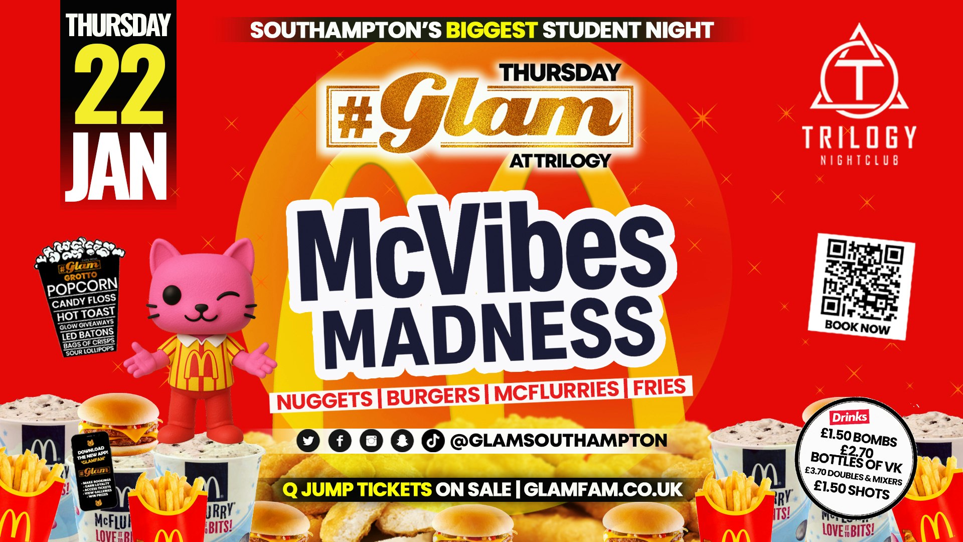 Glam Thursdays | 😋 McVibes Madness!! 😋 Southampton’s Best Student Night 😻