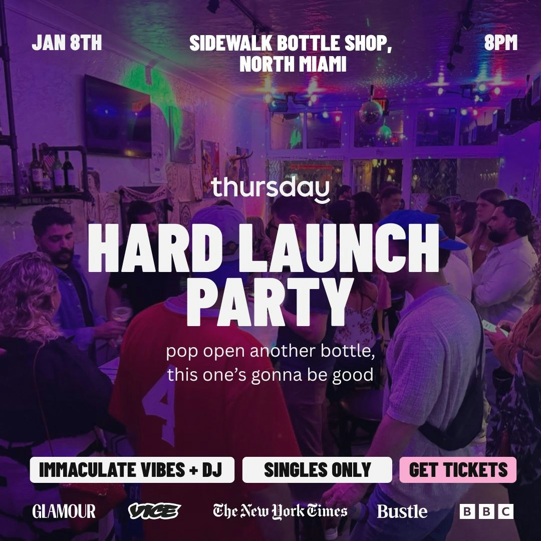 Thursday | Wine Bar Launch Party 🍷 Sidewalk Bottle Shop | North Miami