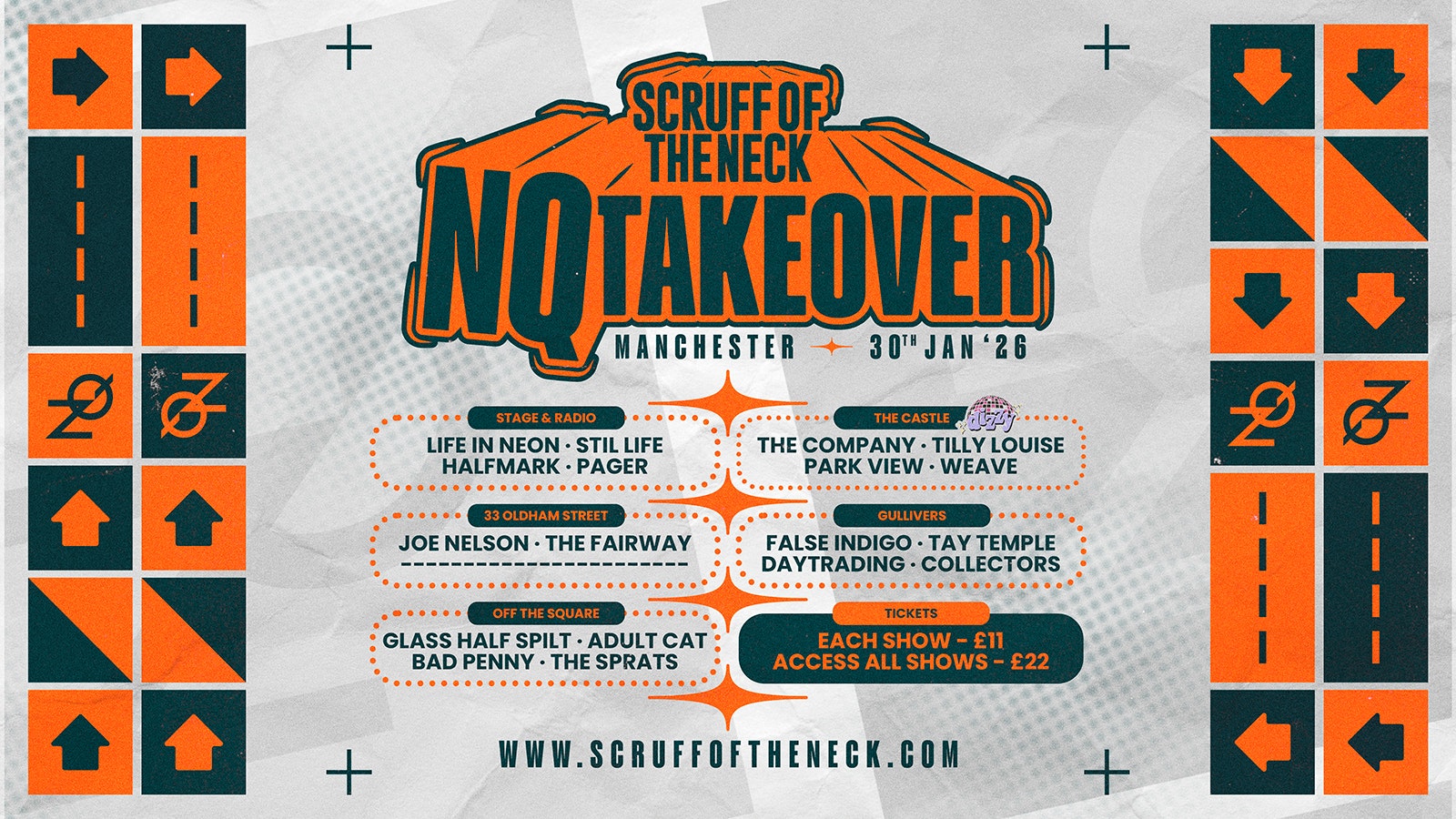 Scruff of the Neck’s NQ Takeover, Various Venues