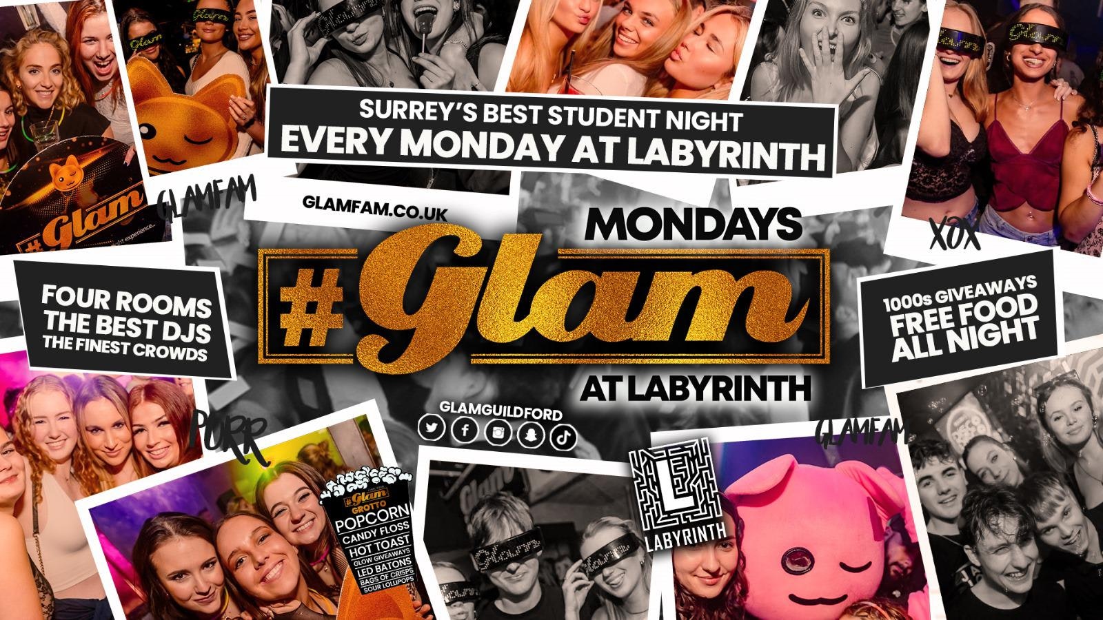 😻 Glam at Labyrinth | Surrey’s Biggest Monday Night! 🤩 £1 Shots ALL NIGHT!