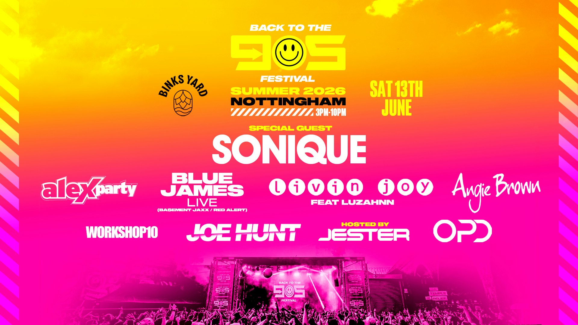 Back To The 90s Outdoor Festival – Saturday 13th June – Binks Yard Nottingham [PRE-SALE DISCOUNTED TICKETS ON SALE NOW!]