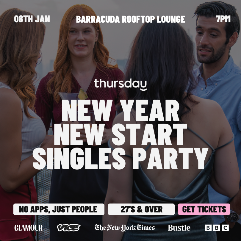 Thursday | New year, new start singles party | Barracuda Rooftop Lounge | Balluta Bay | Age range: + 27 y.o.