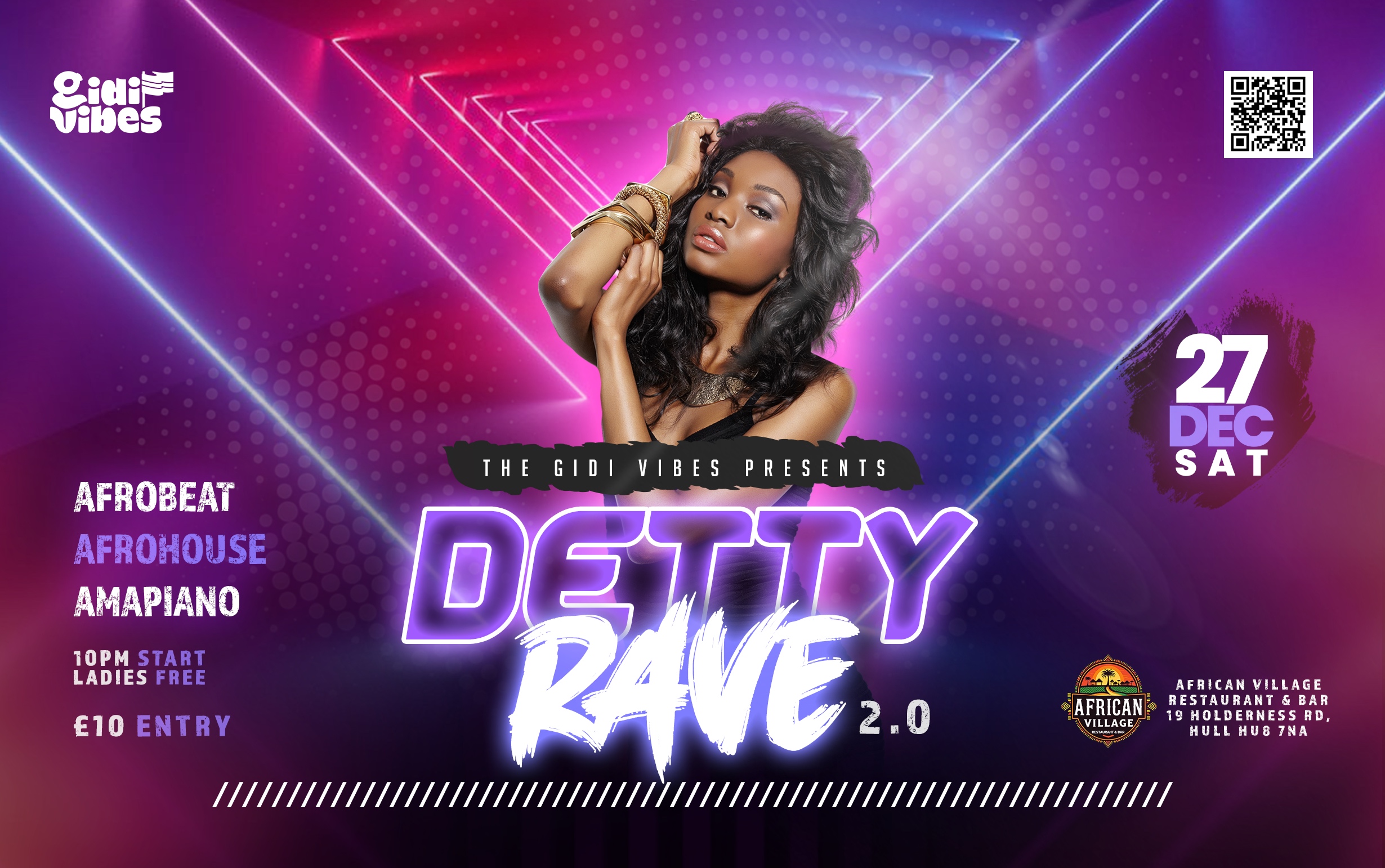 GIDI DETTY RAVE 2.0 at African Village Restaurant & Bar, Kingston upon ...