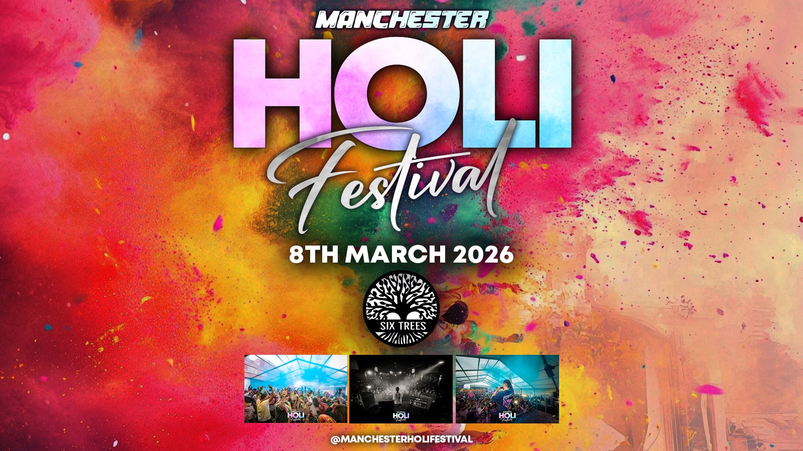 Manchester Holi Festival 18+ | Sunday 8th March | Six Trees Kitchen & Bar