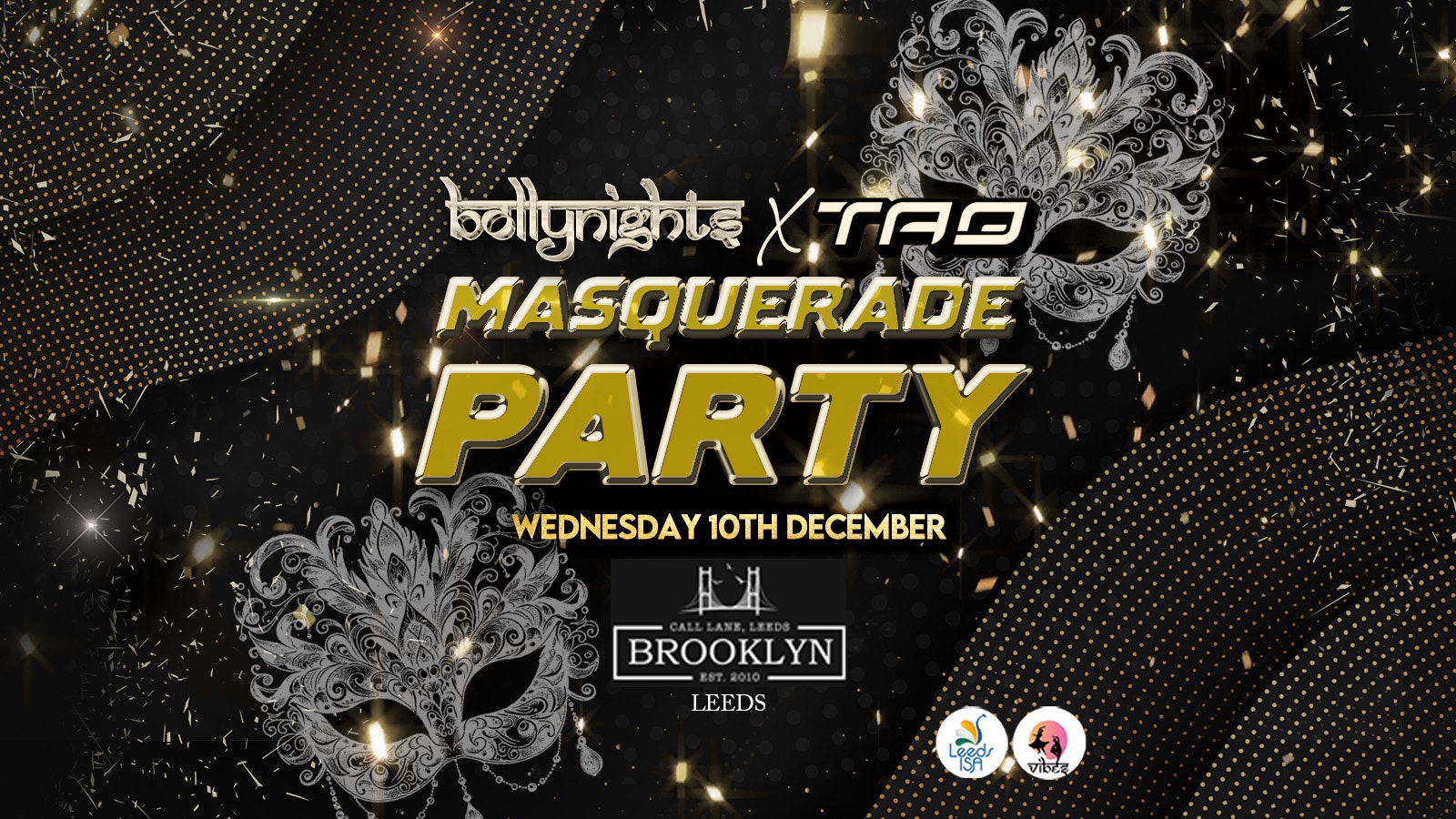 Leeds Bollynights  – Masquerade Party | Wednesday 10th December | Brooklyn Leeds