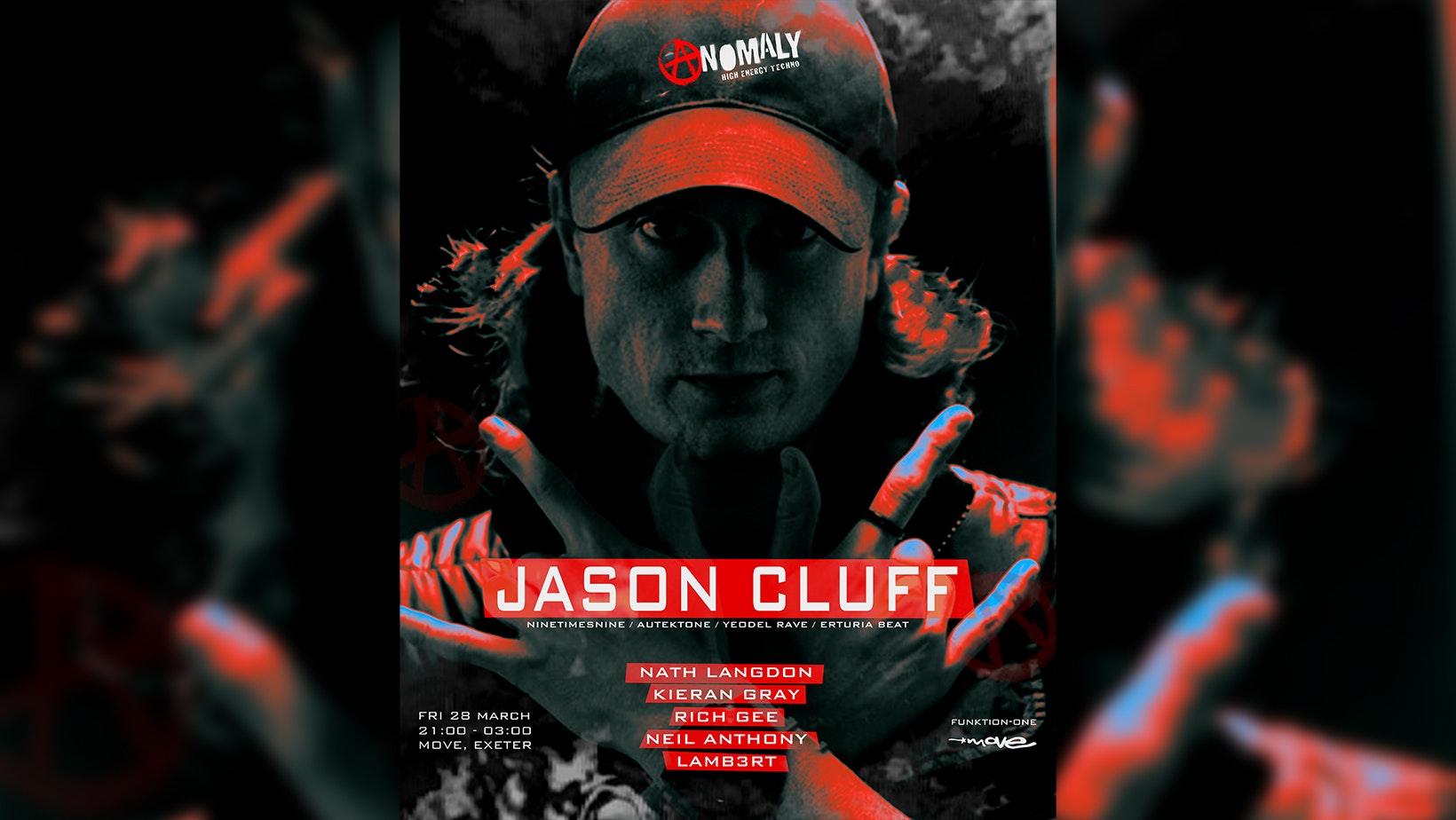 ANOMALY – HARD TECHNO – JASON CLUFF – EXETER – FRI 28 MARCH 2025