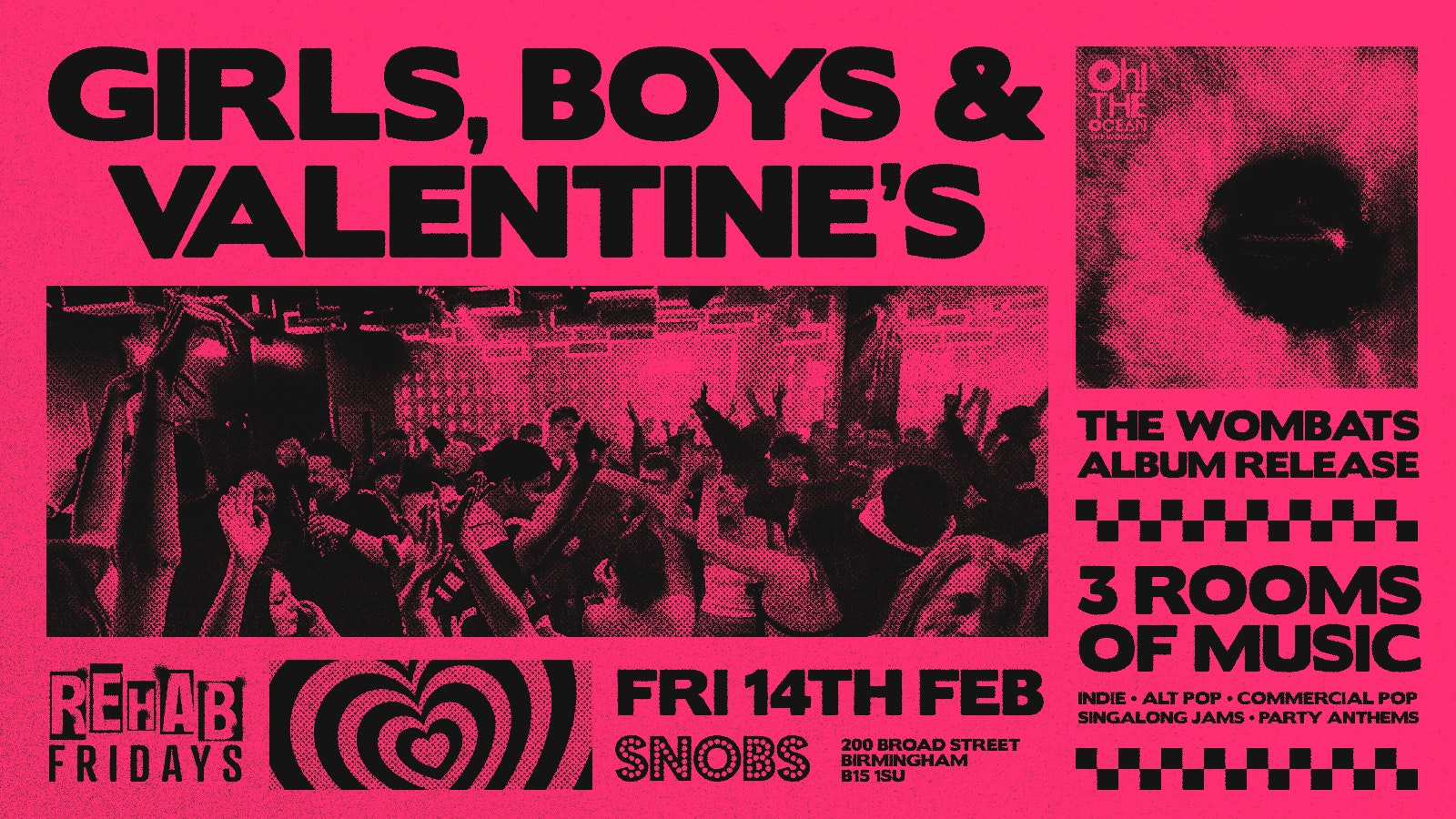 Rehab Friday GIRLS, BOYS & VALENTINES @ Snobs [TONIGHT] ❤️ 🤟 14/02