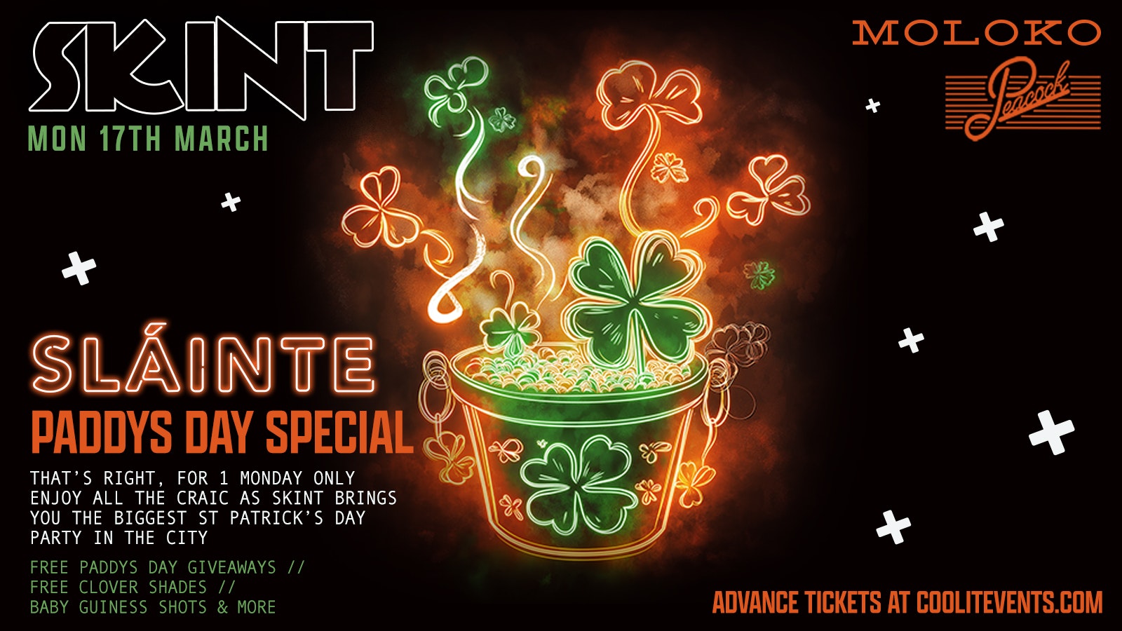 SKINT X SLÁINTE : PADDY’S DAY SPECIAL  🇮🇪🍀🍺🎊