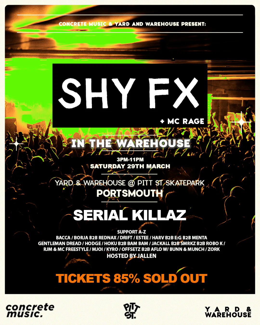 Shy FX In The Warehouse, Portsmouth at Pitt Street Skatepark