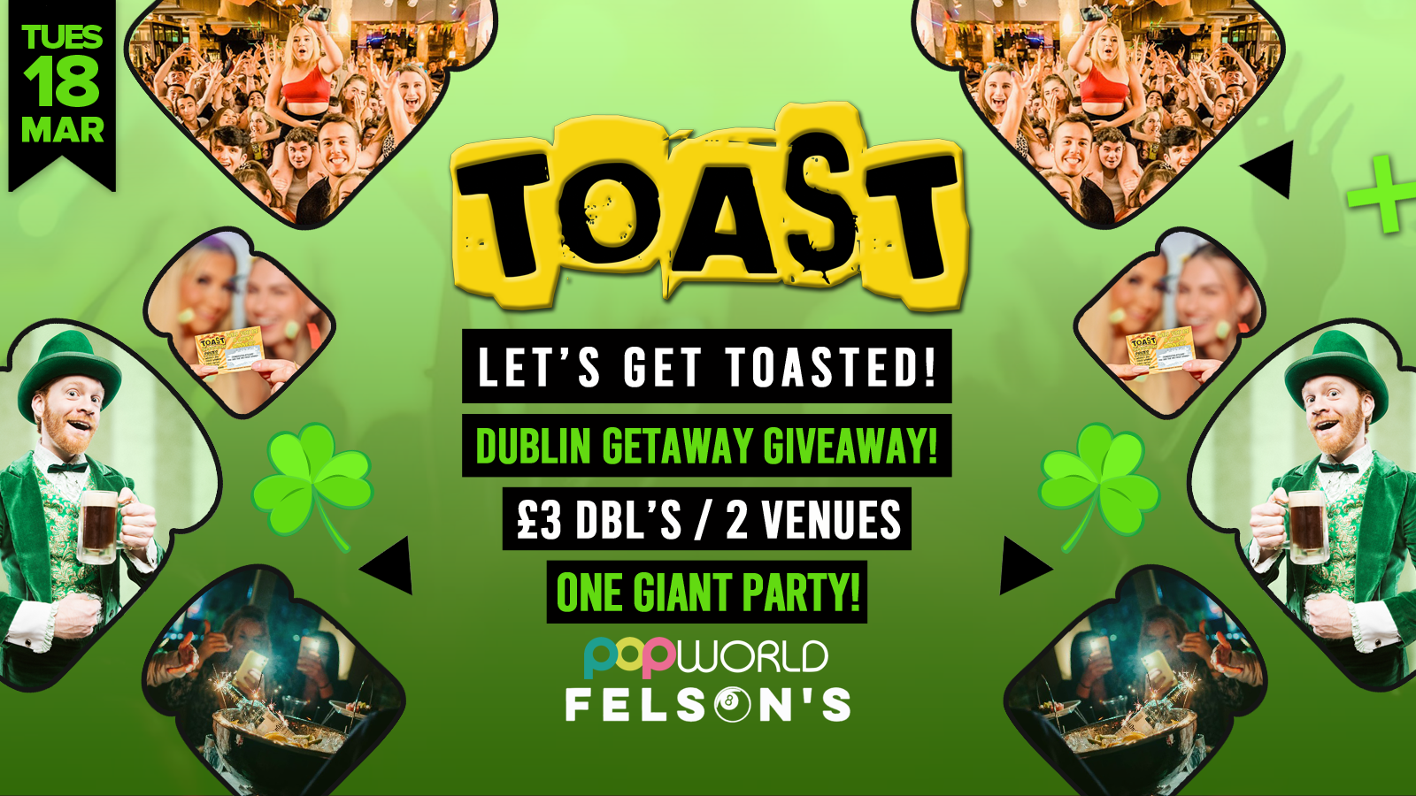 Toast • Spin To Win Big Prizes • Popworld & Felsons