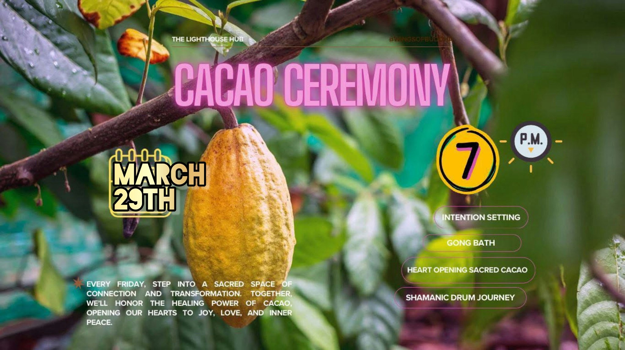 Sacred Blue Lotus Cacao Full Moon Ceremony (Friday 14th March) @ The Lighthouse Hub