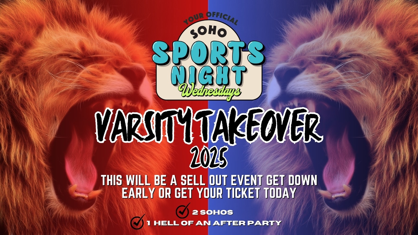 Soho Sports Night | Varsity Takeover | Soho Rooms Newcastle