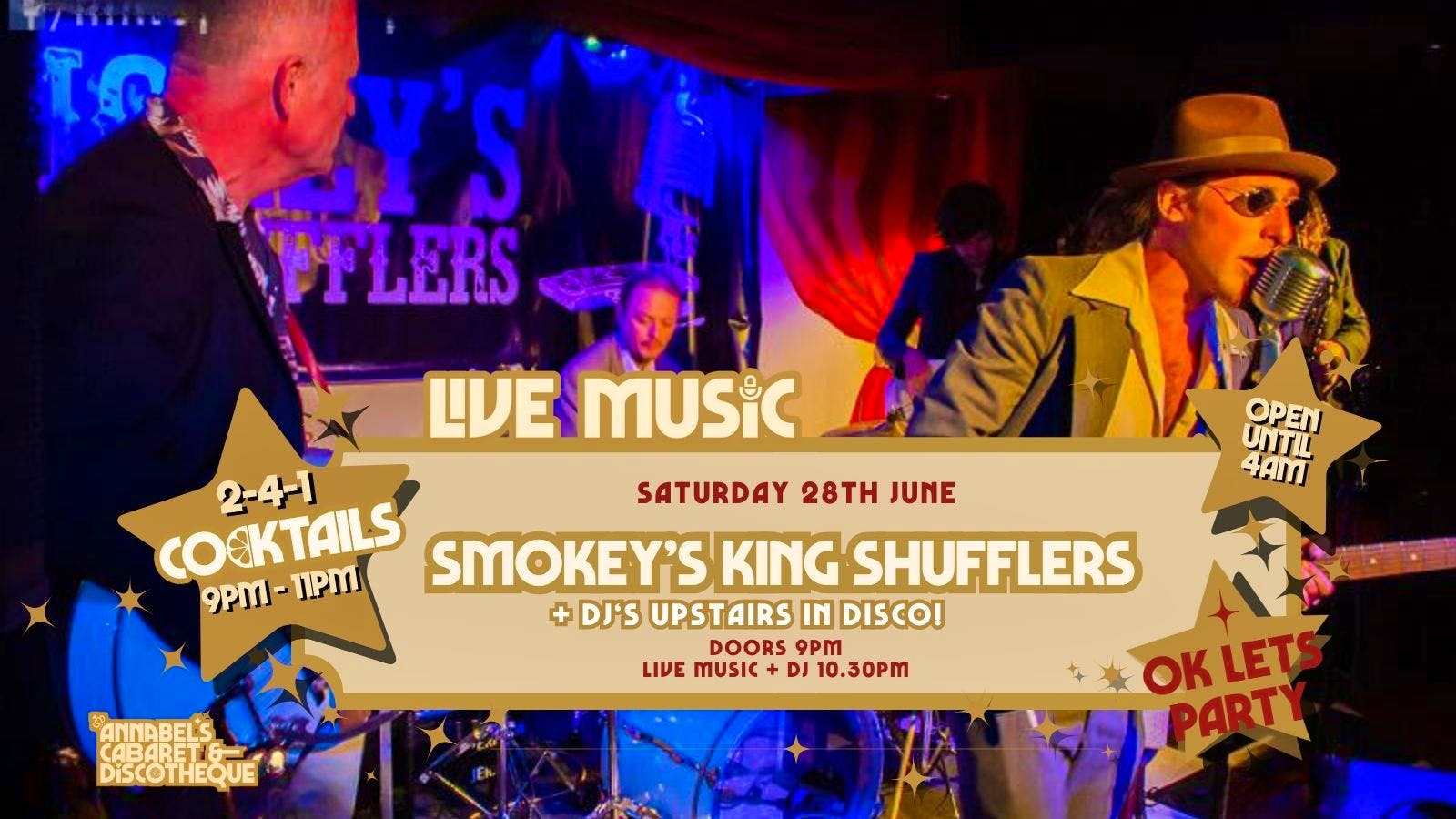 Live Music: SMOKEY’S KING SHUFFLERS// Annabel’s Cabaret & Discotheque