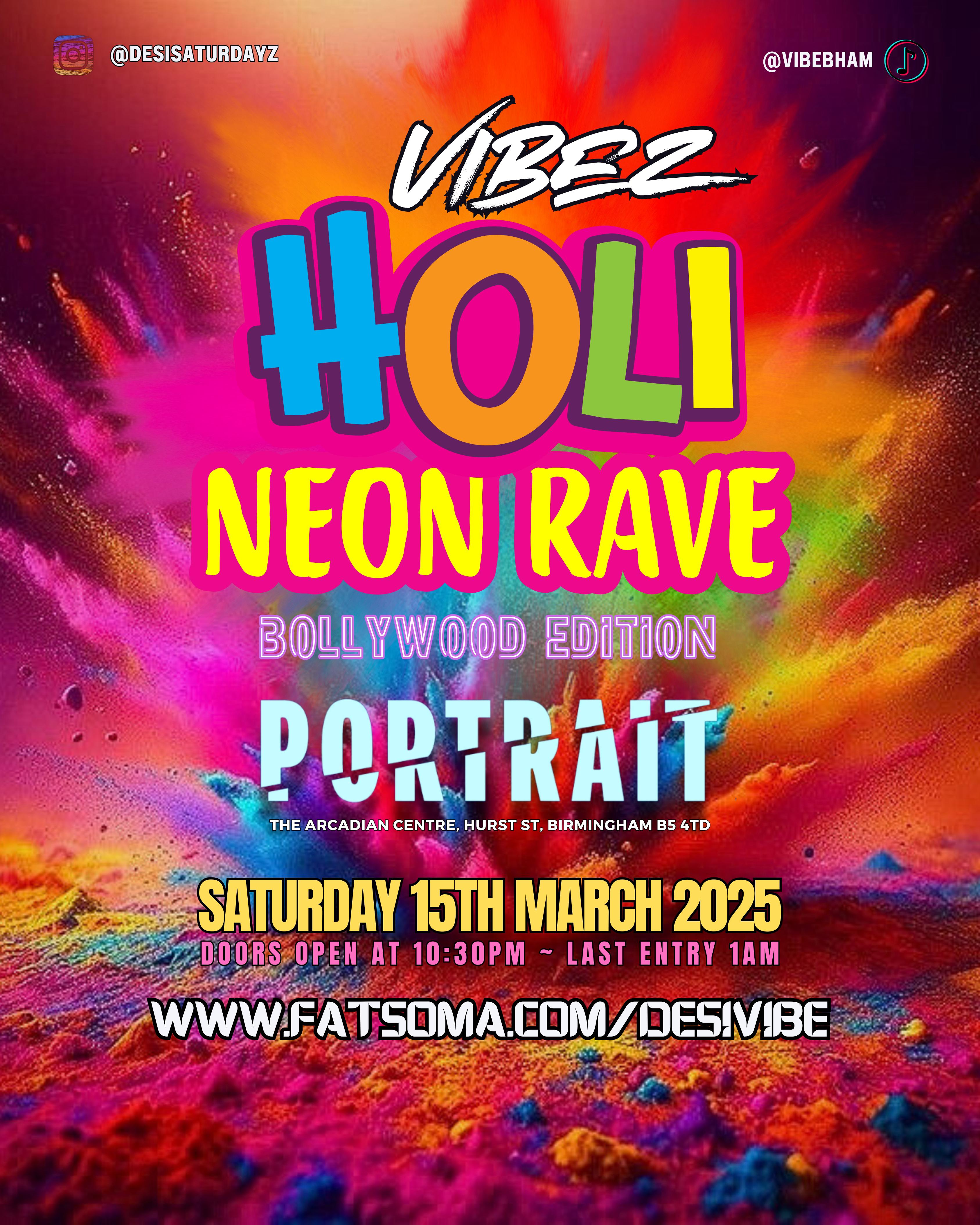 DESI VIBE - HOLI NEON RAVE SPECIAL at Portrait Birmingham, Birmingham ...