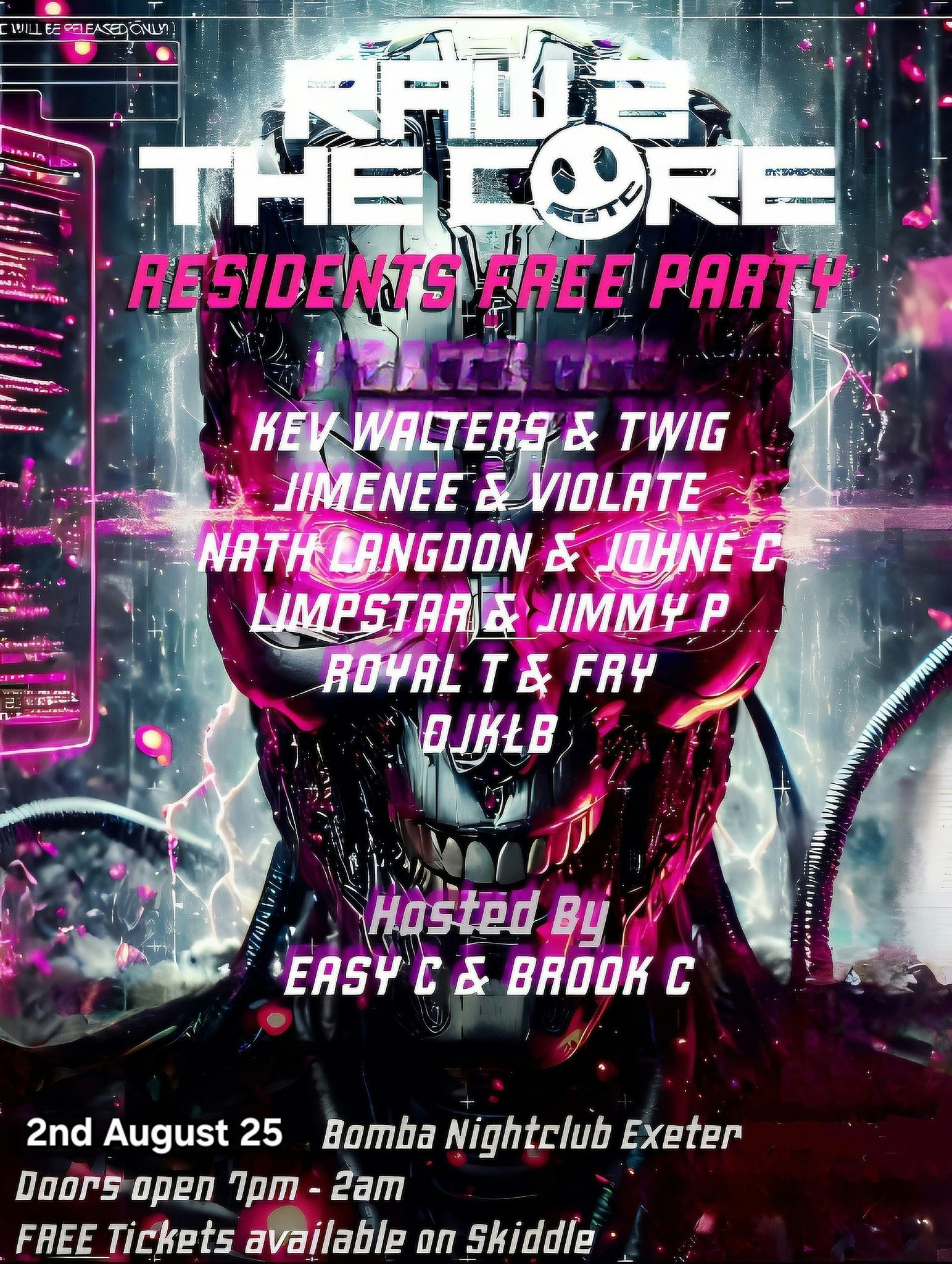 Raw 2 The Core Free Party – Sat 02 Aug – Bomba Exeter