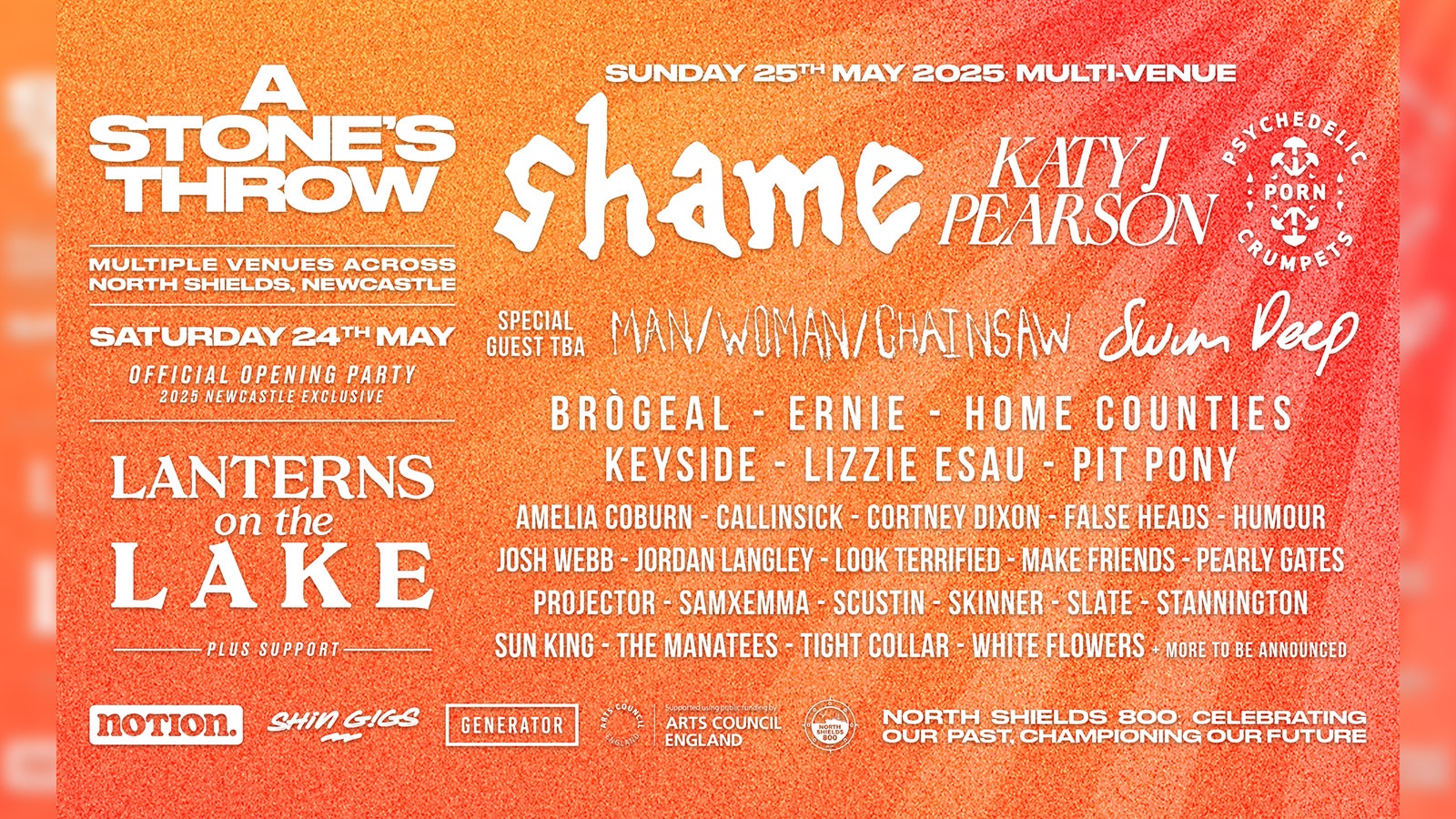 A Stone’s Throw 2025 ft. Shame, Katy J Pearson, Psychedelic Porn Crumpets + many more