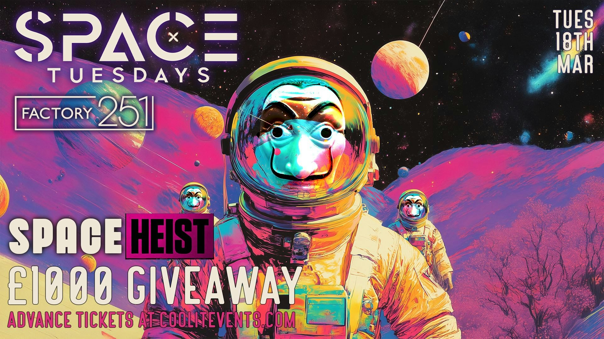 SPACE HEIST £1000 GIVEAWAY 💰 🪐👽 – BRAND NEW STUDENT NIGHT : £2.50 DOUBLES & £1 TICKETS 🛸