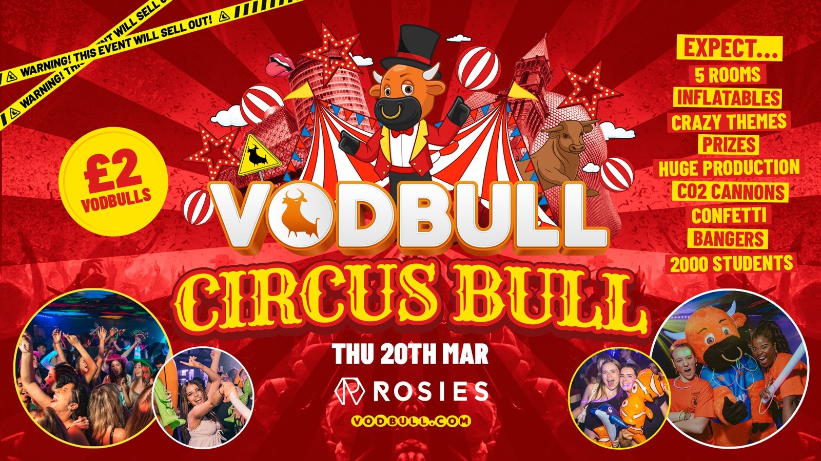 🧡 VODBULL CIRCUS BULL [FINAL TIX] 🎪 at ROSIES!! 20/03🎪