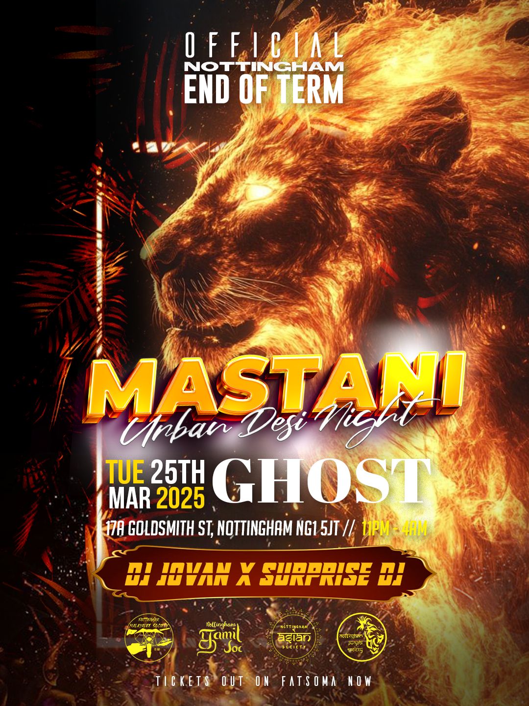 MASTANI 🦁 END OF TERM • Tuesday 25th March • GHOST CLUB • 4 Societies💫 ...