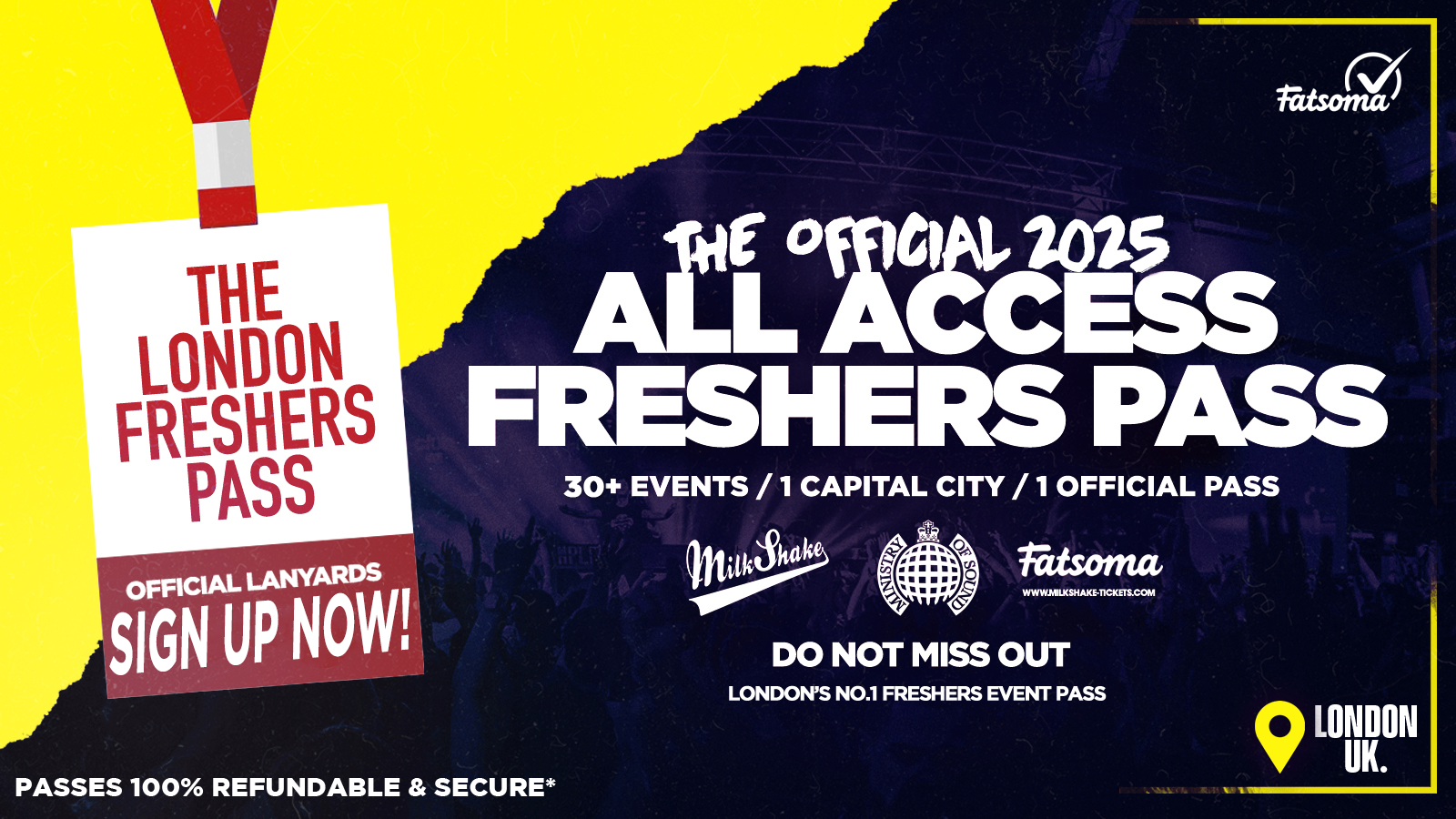 The Official All Access London Freshers Pass 2025  🚨SIGN UP NOW! 🚨 | London Freshers Week 2025