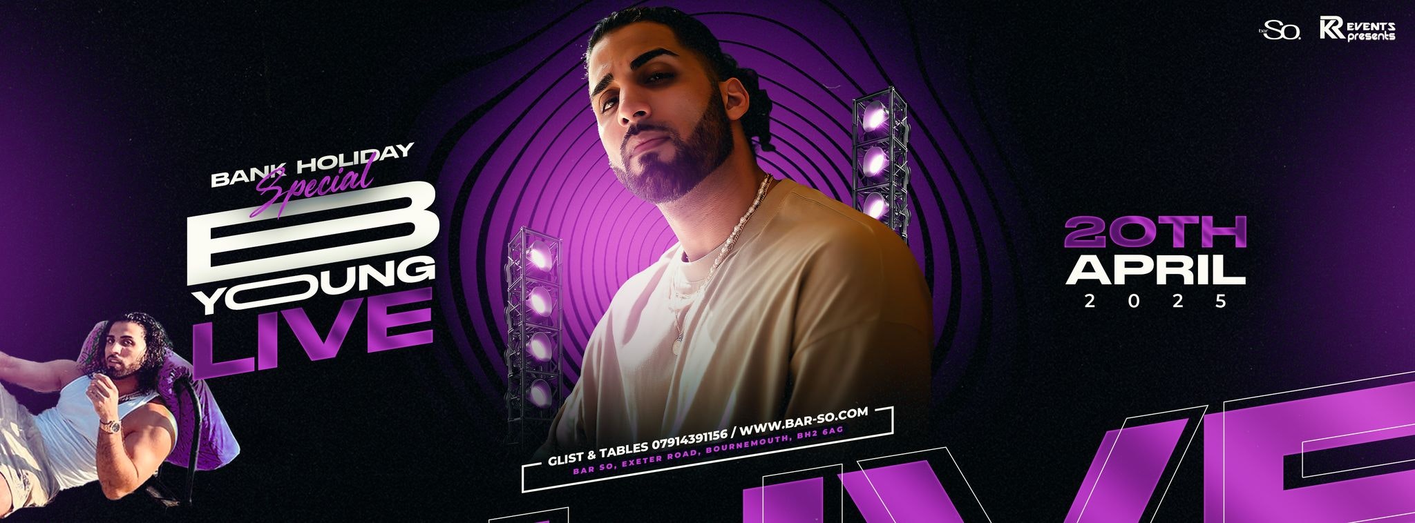 B Young Live! Sunday 20th April Easter Bank Holiday Special at BAR SO Bournemouth
