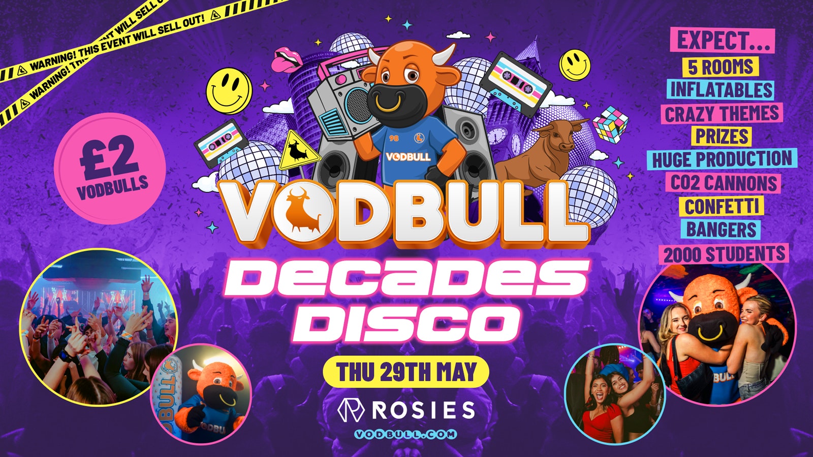 🧡 VODBULL DECADES DISCO END OF EXAMS! at ROSIES!! 29/05