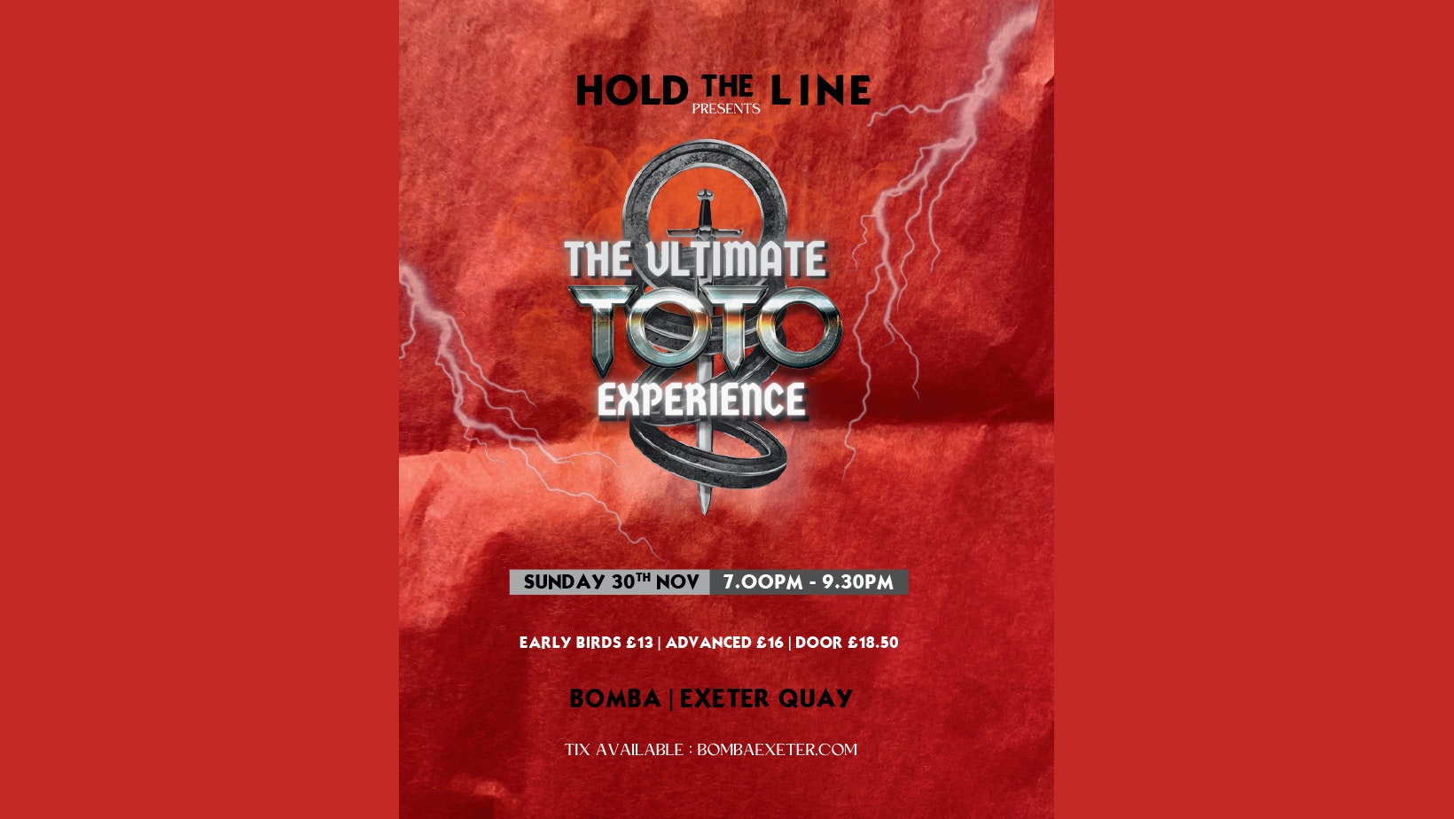 The Ultimate TOTO Experience – Sun 30 Nov – Bomba – Exeter