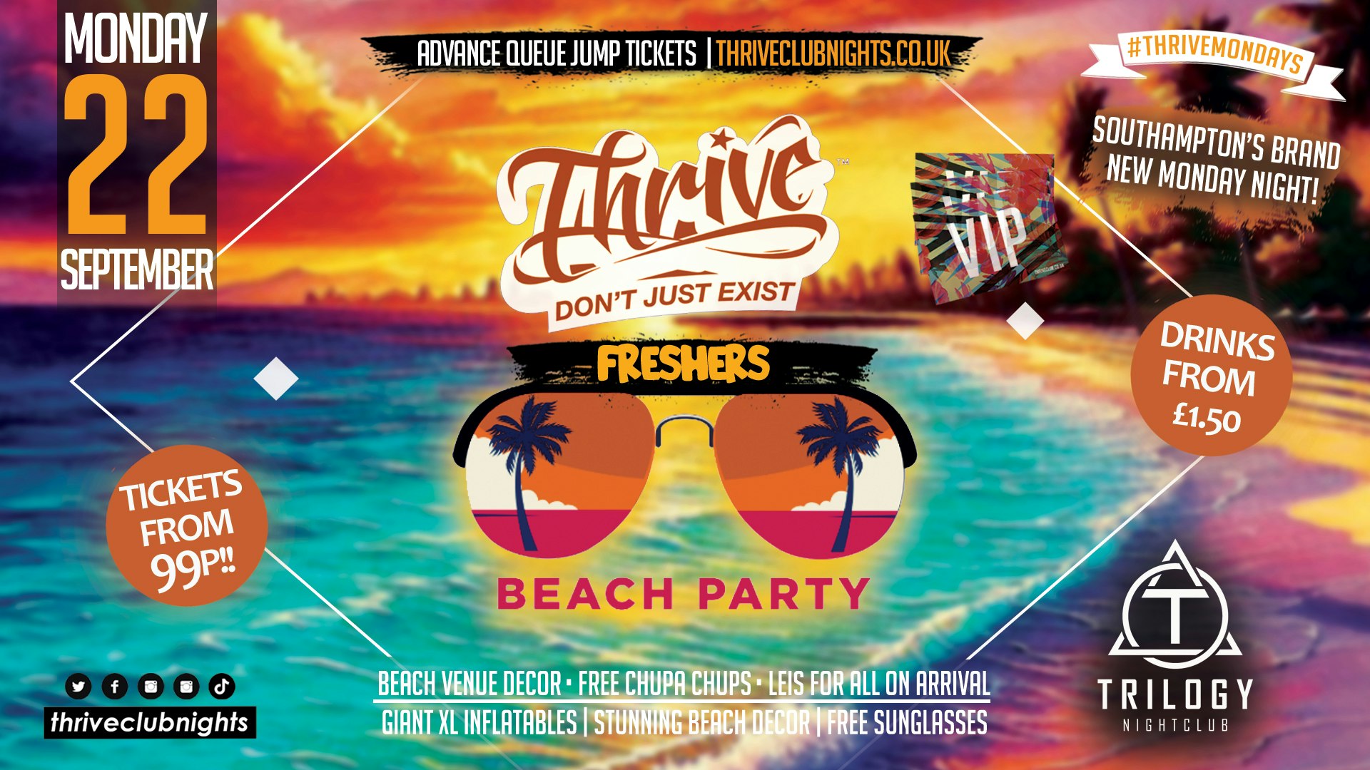 Thrive Mondays 😎 Freshers 2025 BEACH PARTY! 🏖️ at Trilogy!