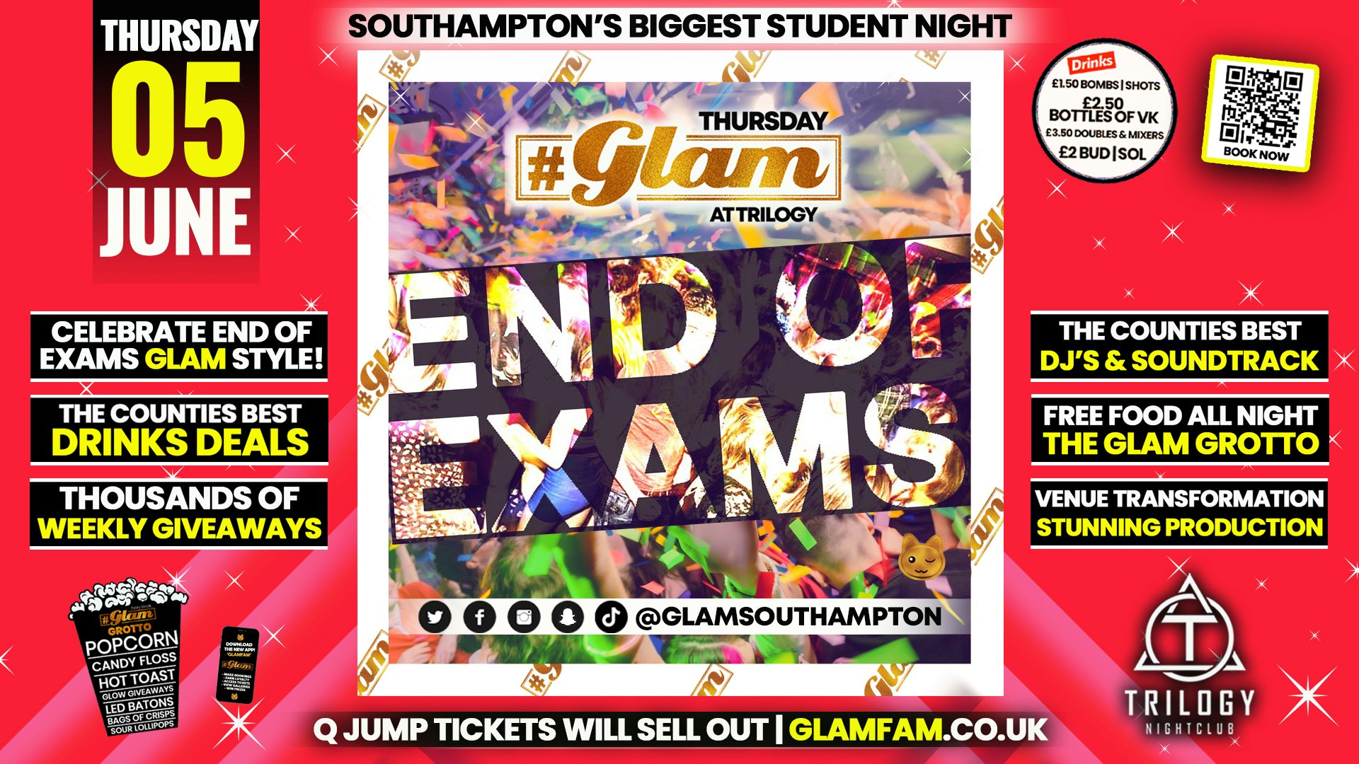 Glam Thursdays | END OF EXAMS PARTY! 😻 Southampton’s Biggest Student Night 😻