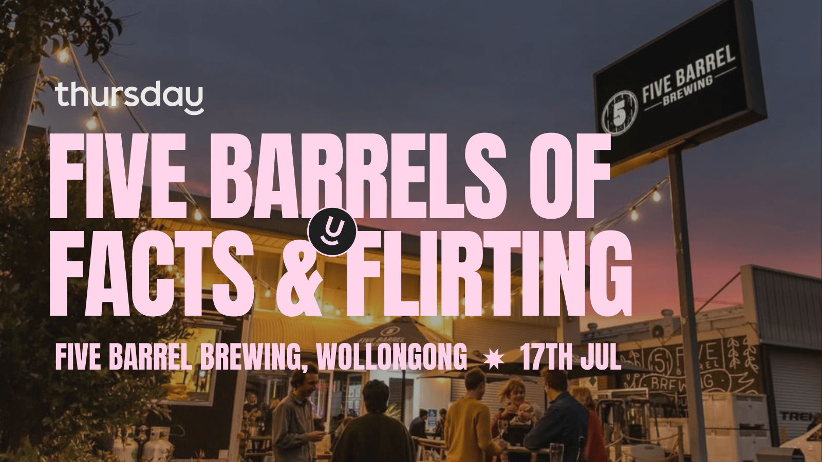 Thursday | Five Barrel Brewing (20-45s) | Wollongong