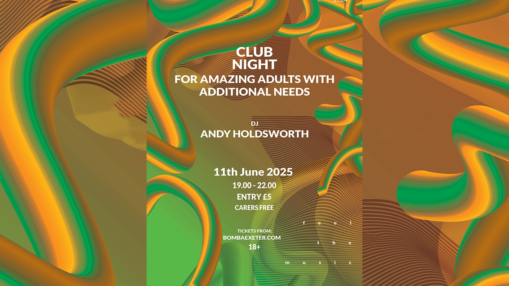 Adults With Additional Needs – Club Night – Weds 11 June 2025 – Bomba – Exeter Quay