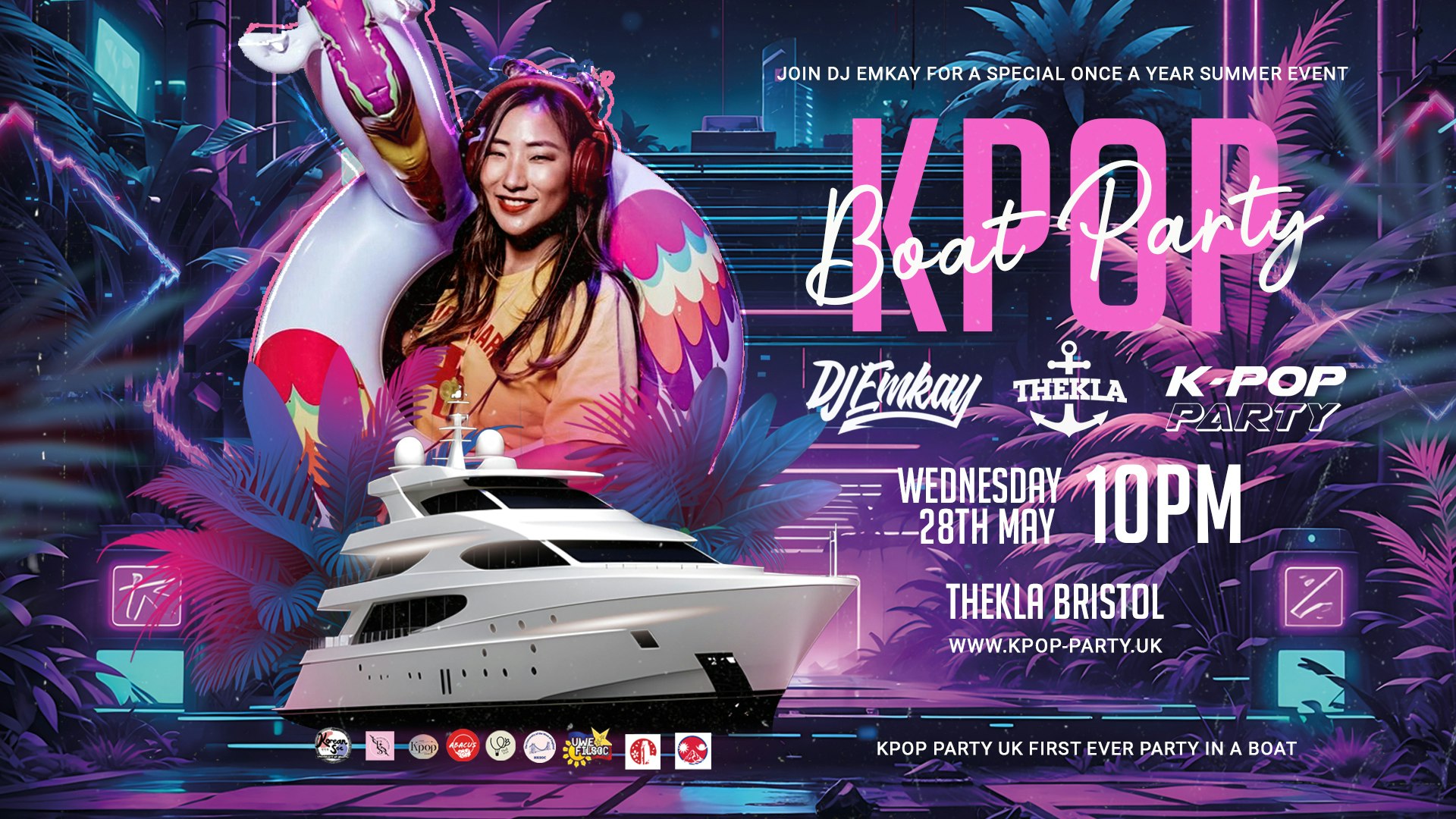 Bristol KPOP BOAT PARTY with DJ EMKAY | Wednesday 28th May