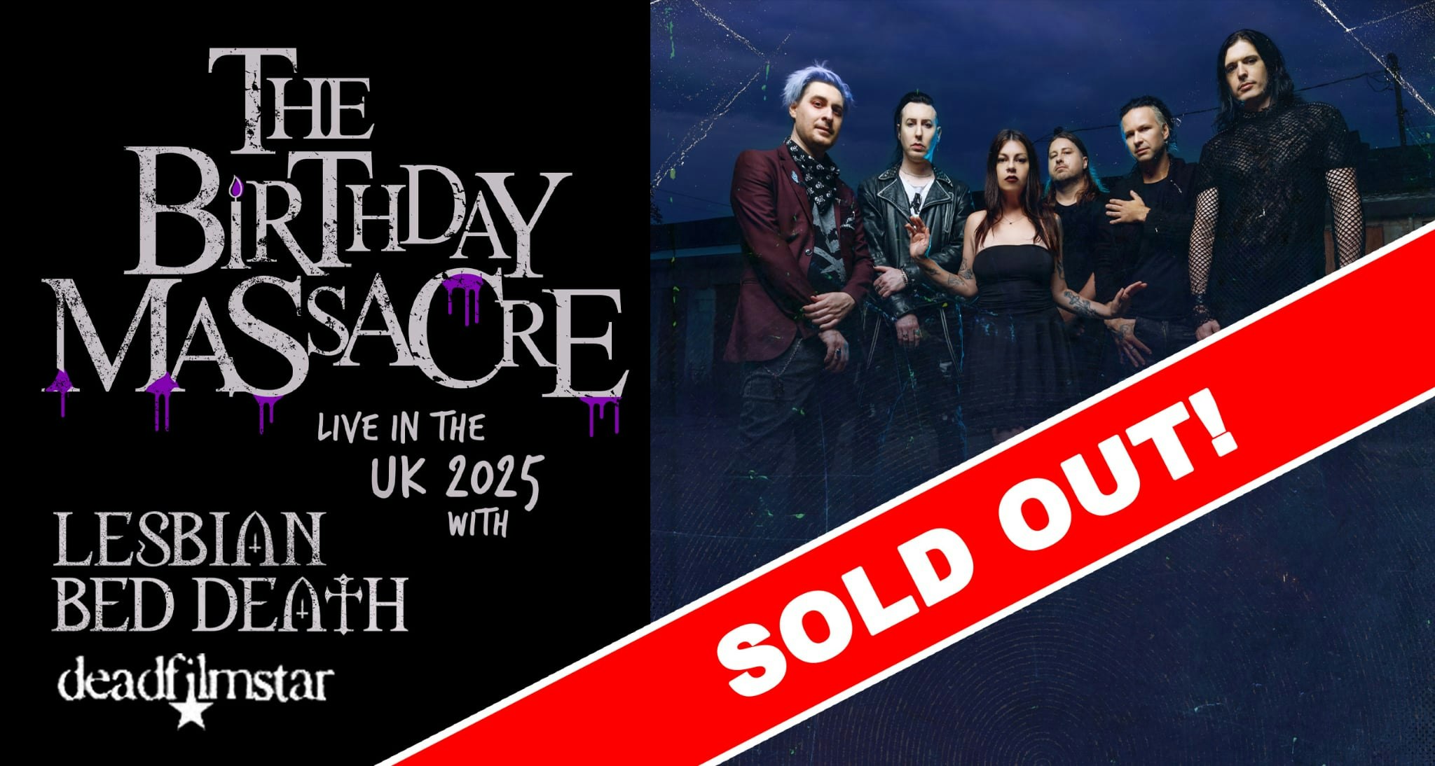 SOLD OUT – THE BIRTHDAY MASSACRE  2025 UK TOUR + Lesbian Death Death & Deadfilmstar