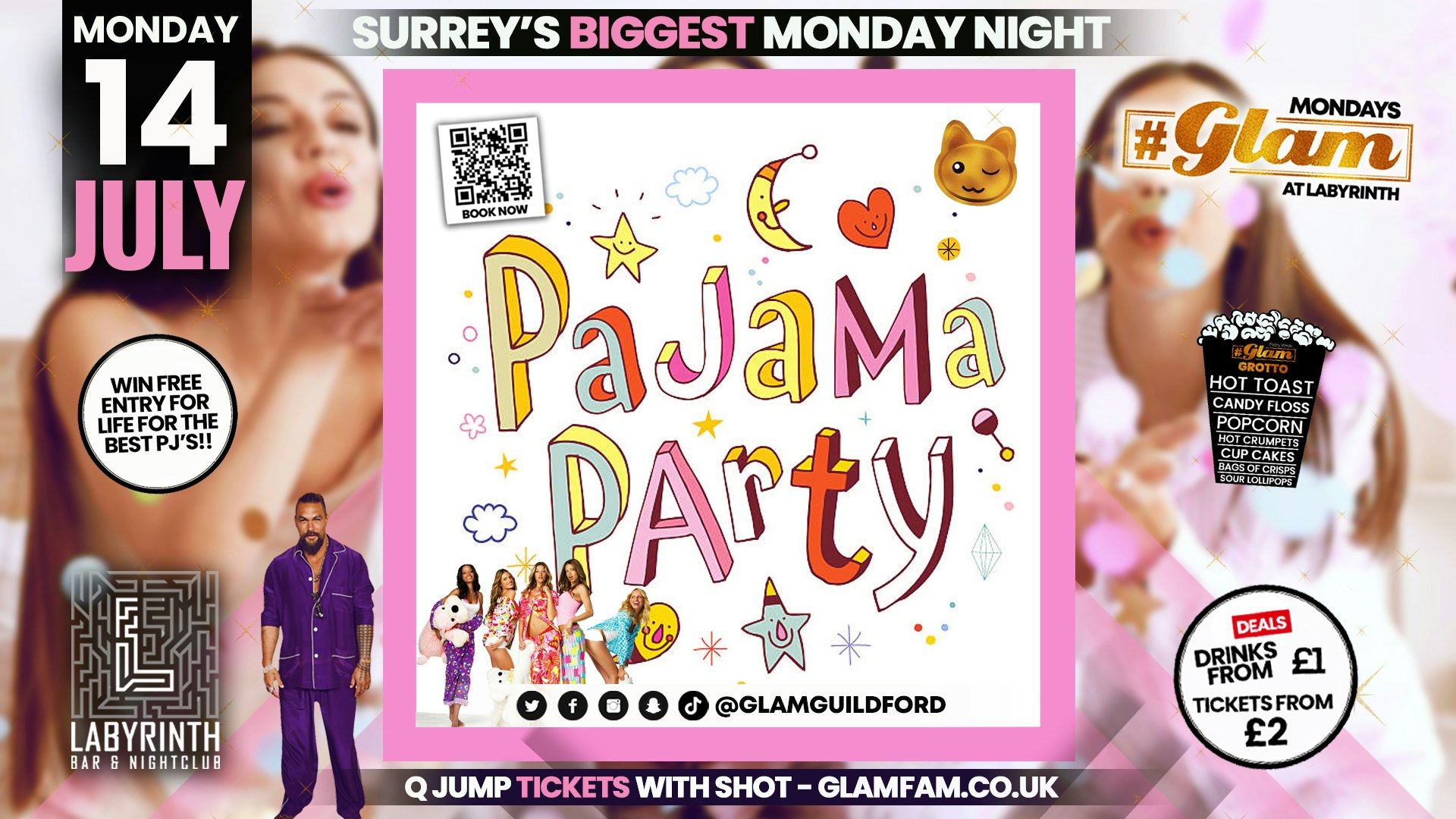 Glam🌛 PYJAMA PARTY! 🌛 | Surrey’s Biggest Monday Night! 🤩