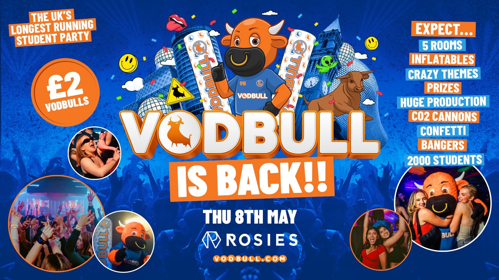 🧡 VODBULL IS BACK!! [TONIGHT] at Rosies Birmingham!! 08/05