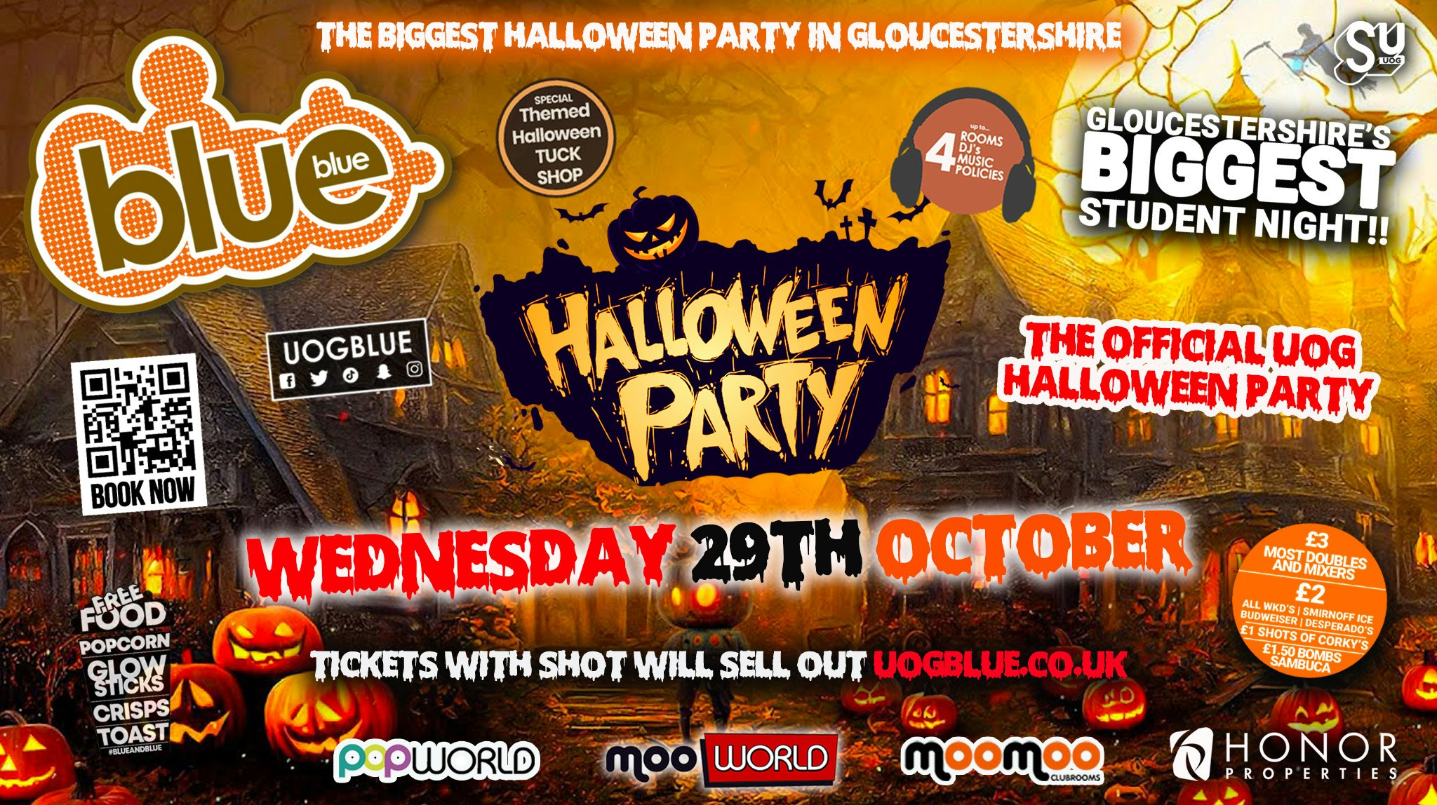 THE OFFICIAL UOG 🎃🦇👻 HALLOWEEN PARTY 2025 🧟⛓️😈 | Blue & Blue Wednesdays | Gloucestershire’s Biggest Student Night 💙