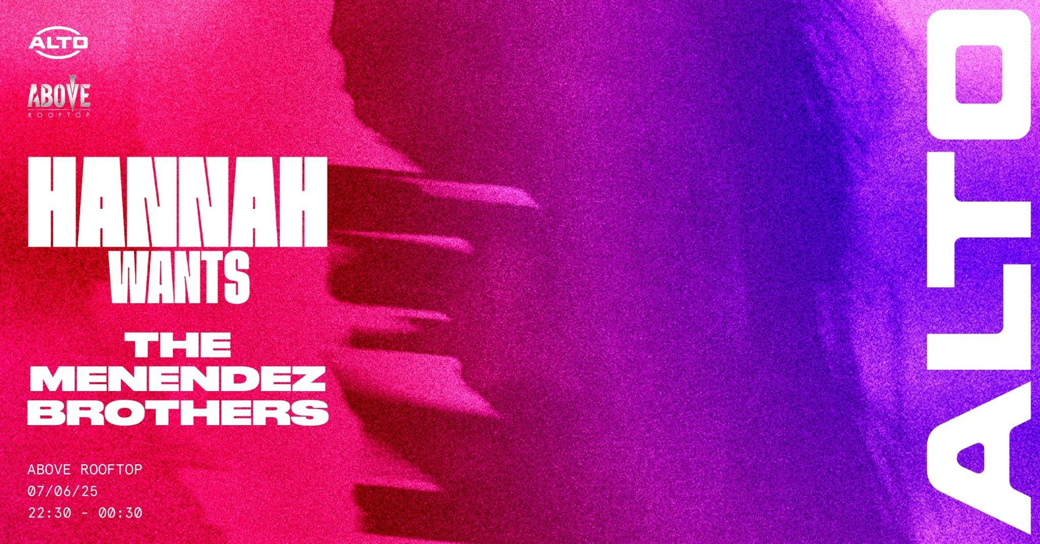 ALTO presents Hannah Wants | 07.06.25 | ABOVE Newcastle at ABOVE