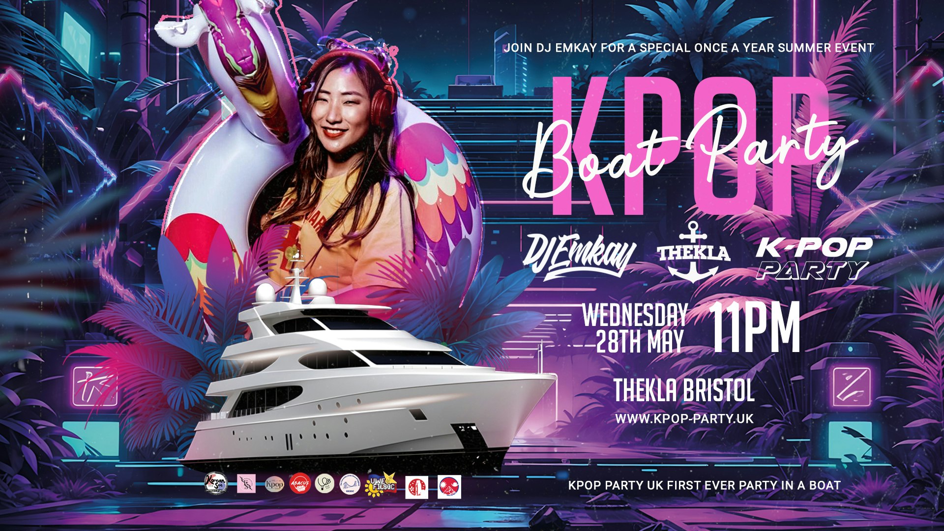 Bristol KPOP BOAT PARTY with DJ EMKAY | Wednesday 28th May