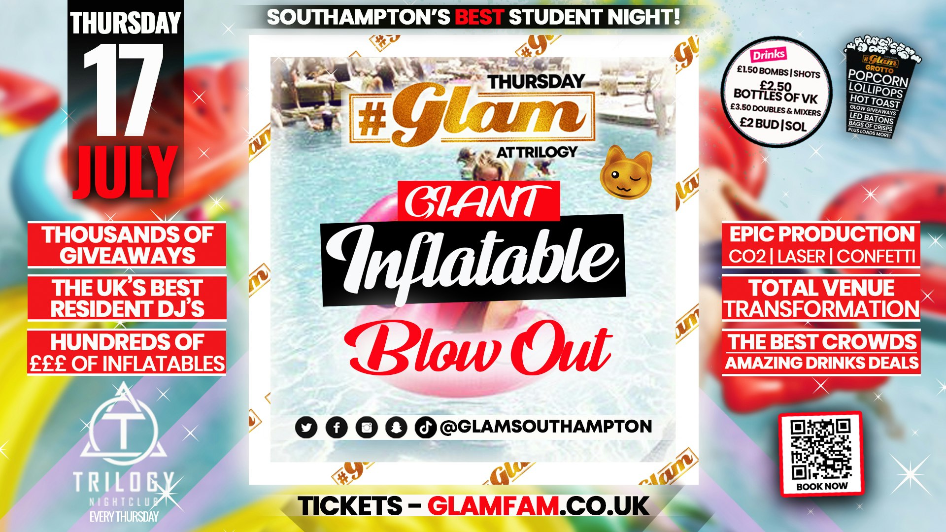 Glam Thursdays | 🐧INFLATABLES PARTY!! 🦁 Southampton’s Biggest Week Night 😻