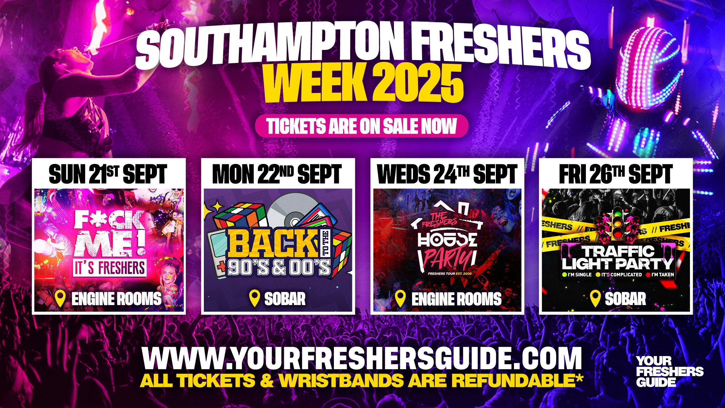 Southampton Freshers Week Wristband 2025 – The Biggest Events of Southampton Freshers 2025 🎉