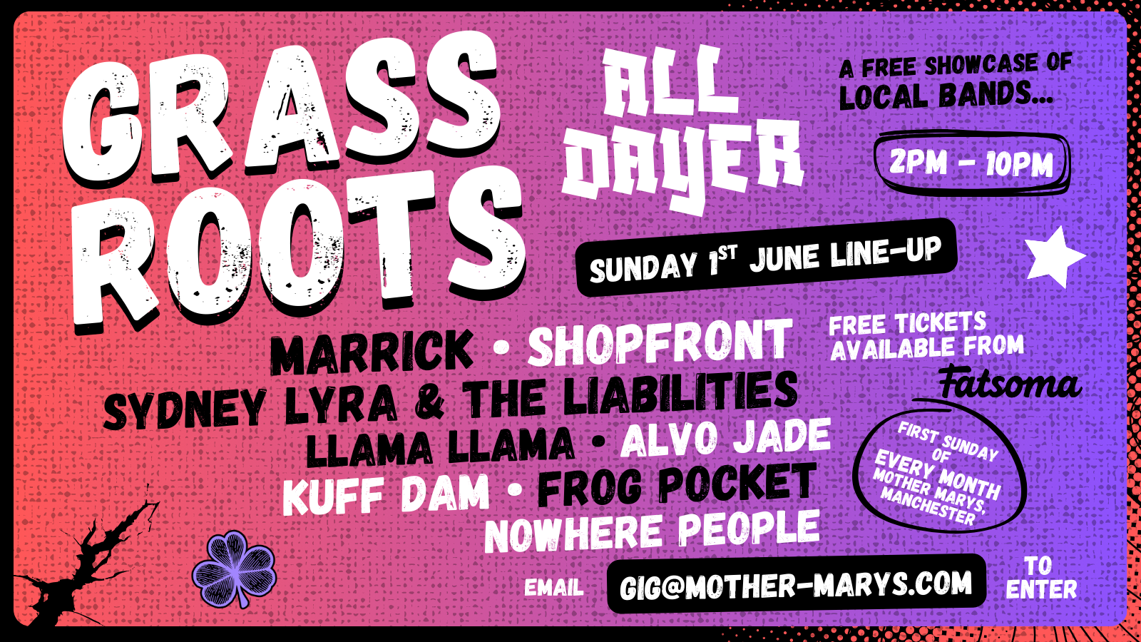 GRASSROOTS ALL DAYER: 004: FREE ENTRY SHOWCASE
