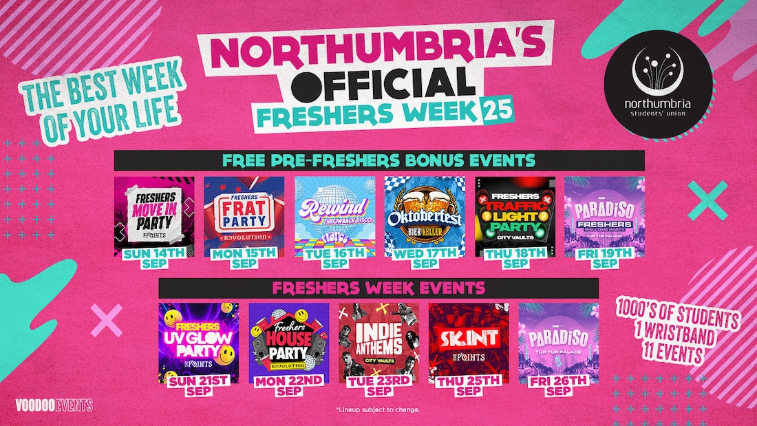 THE OFFICIAL NORTHUMBRIA UNIVERSITY FRESHERS WRISTBAND