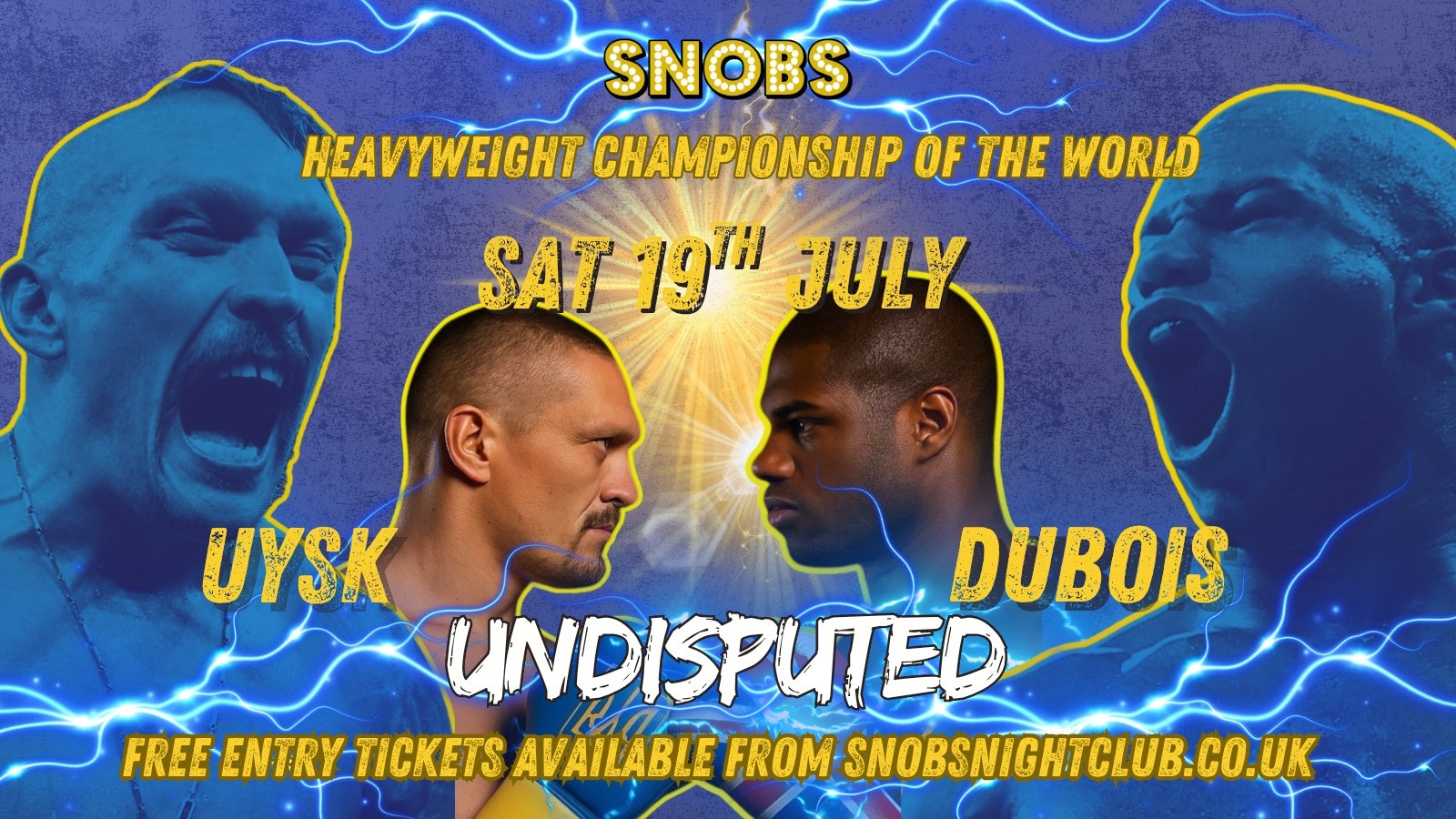 USYK V DUBOIS SHOWING LIVE! 🥊 19/07 – FREE ENTRY INCLUDED