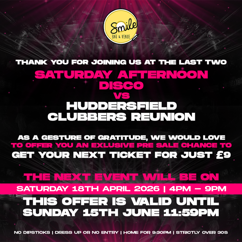 Over 30’s Saturday Afternoon Disco!