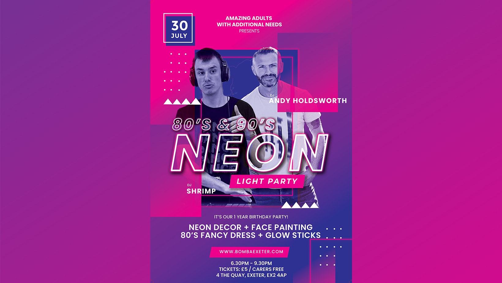 Amazing Adults With Additional Needs – Neon Party – Bomba Exeter 30.06.25