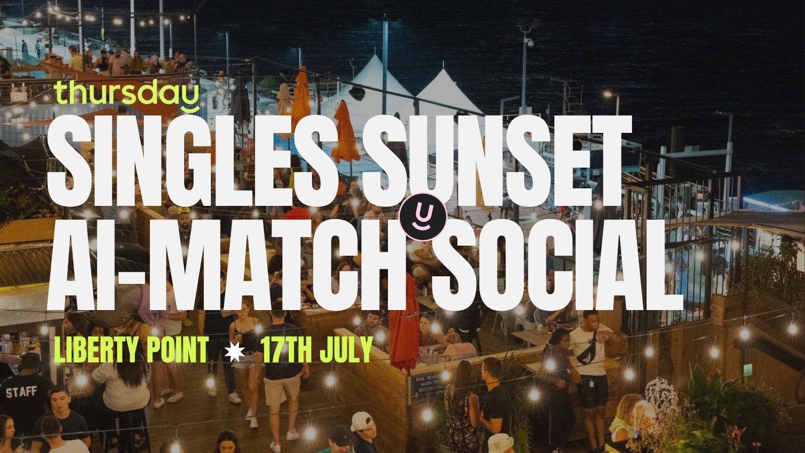 Thursday | Singles Sunset AI-Match Social at Liberty Point | Philadelphia