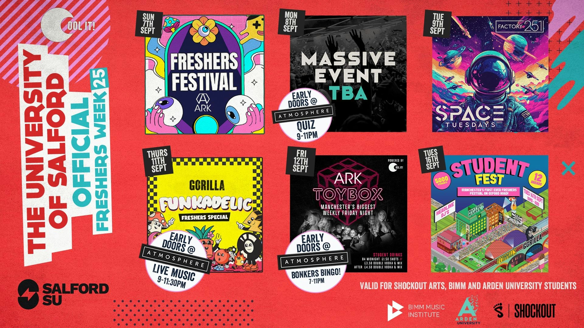 SALFORD UNIVERSITY – OFFICIAL – All Access Freshers Wristband 2025 🎟️